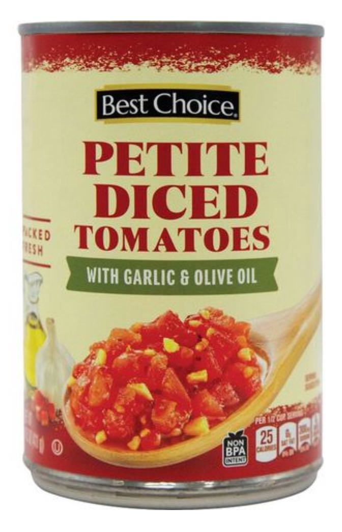 Petite Diced Tomatoes with Garlic & Olive Oil