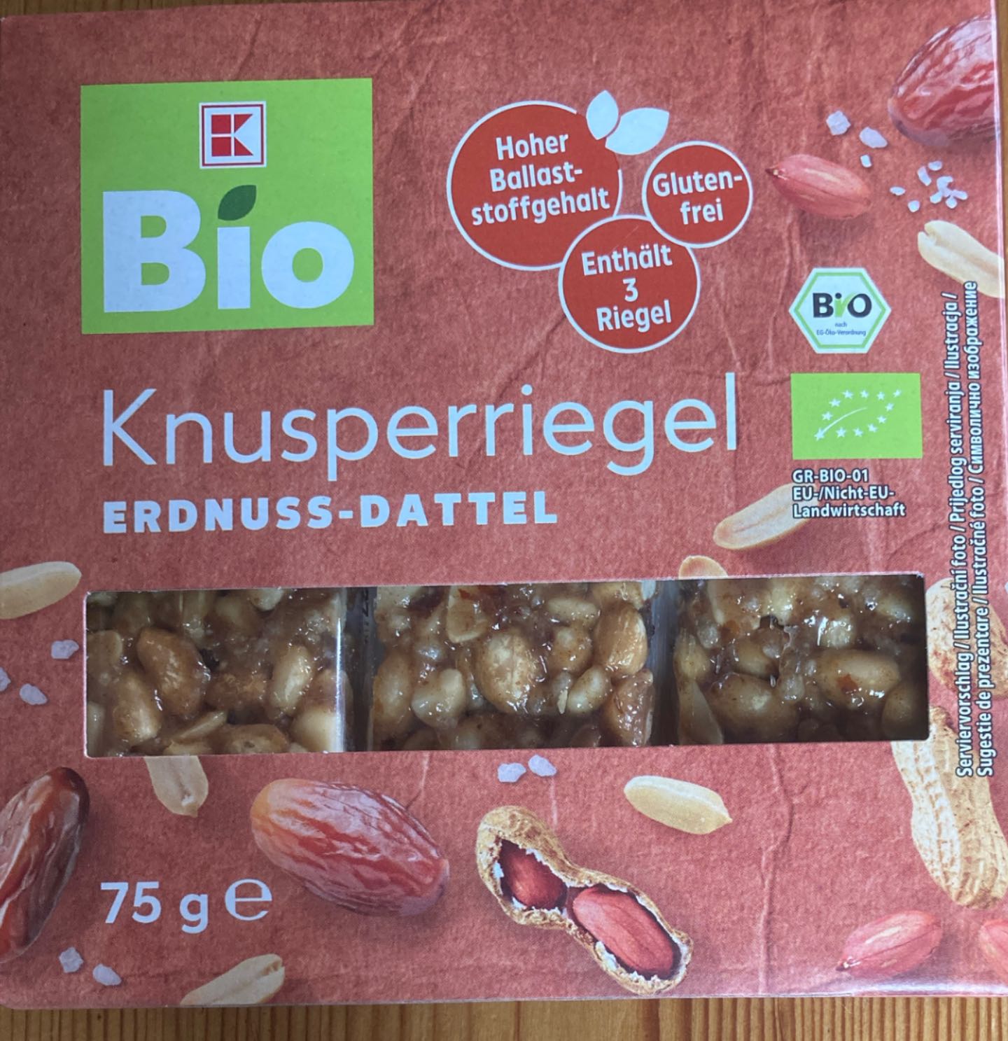Knusperriegel Erdnuss-Dattel, K-Bio