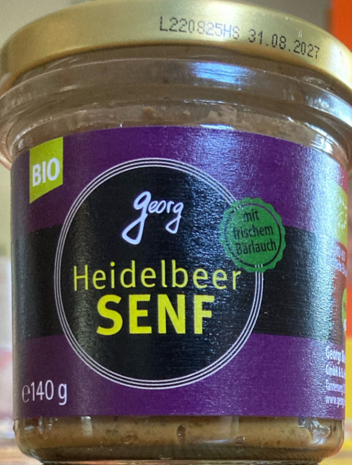 Heidelbeersenf mit Bärlauch, Georg