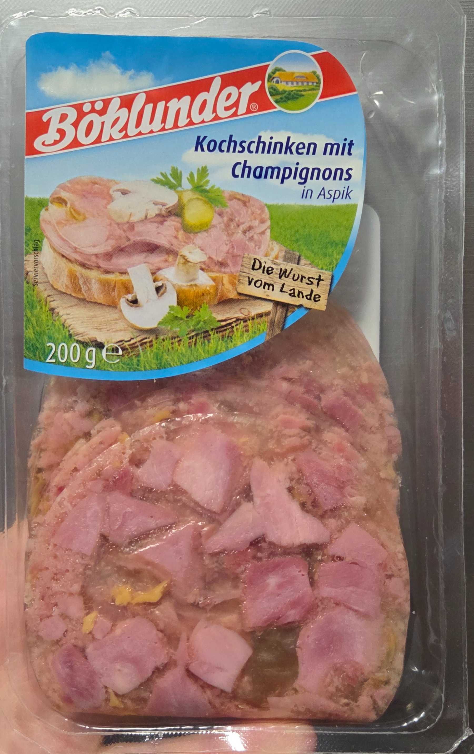 Aspikwurst Kochschinken mit Champignons