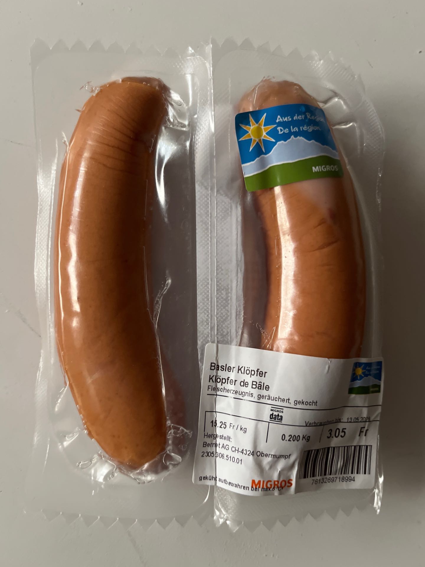 Basler Klöpfer - Cervelats (1 Paar)