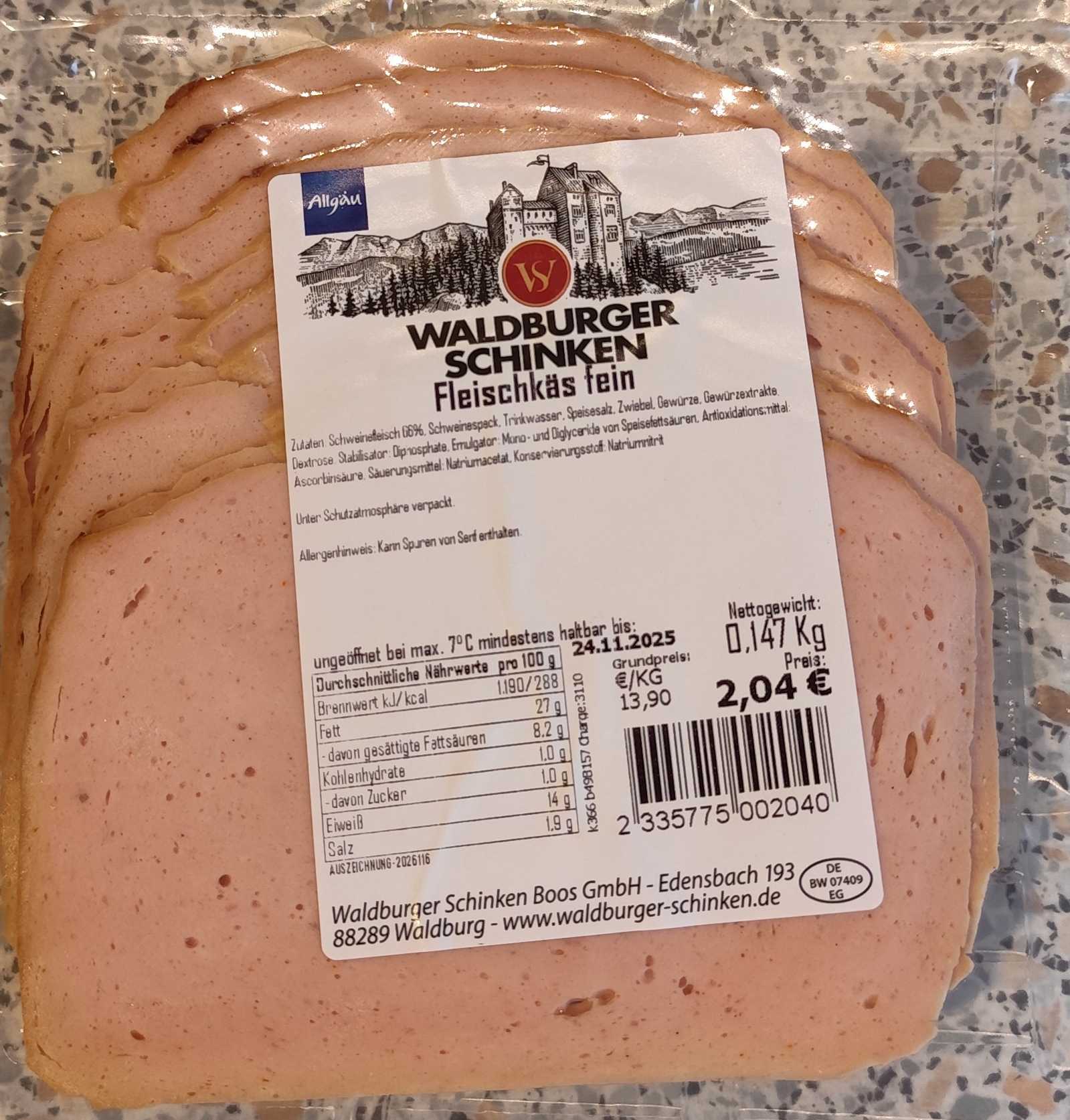 Fleischkäse fein