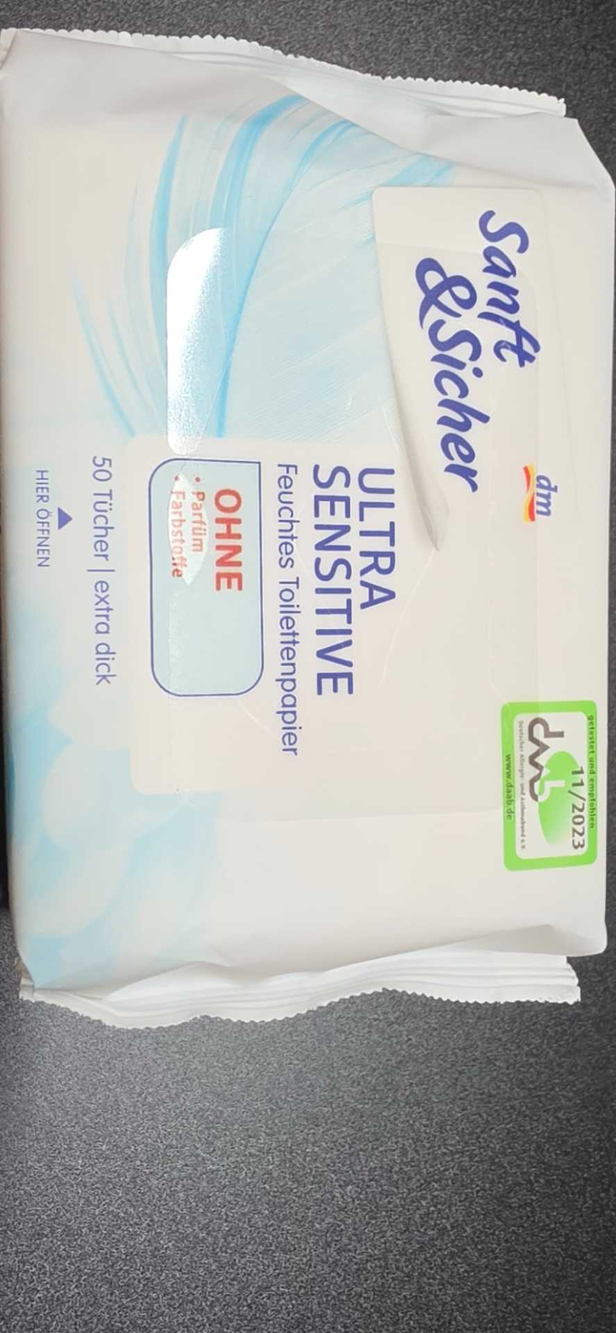 Feuchtes Toilettenpapier ultra sensitive