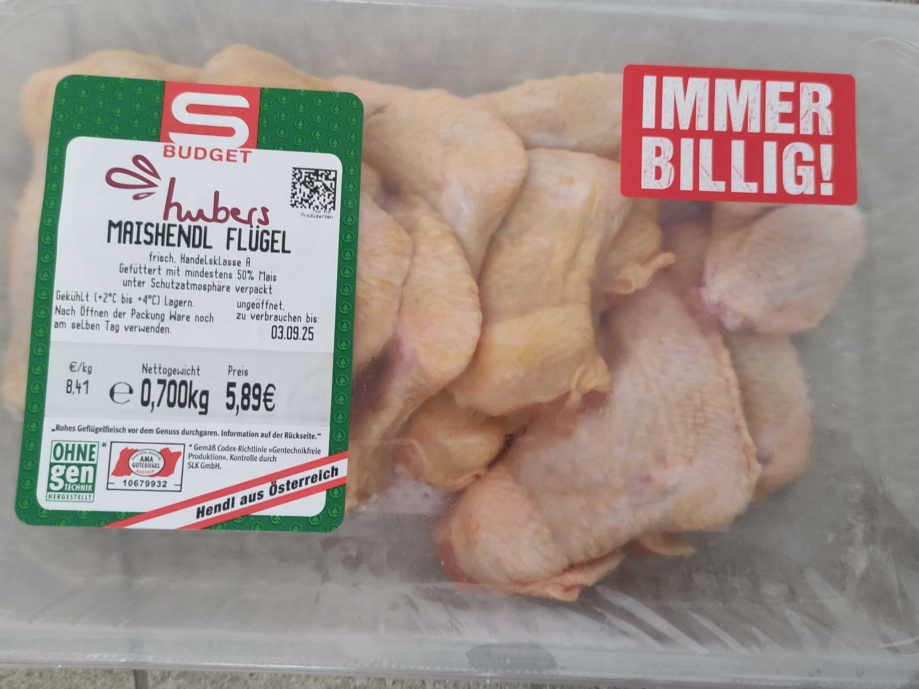Hendl - Flügel - Mais