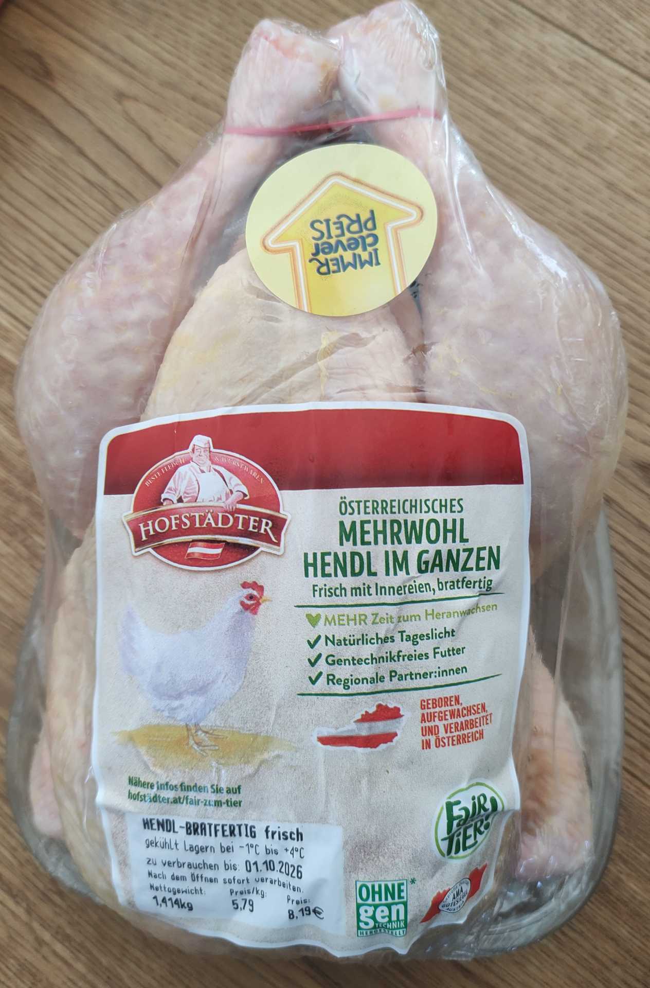 Hendl im Ganzen