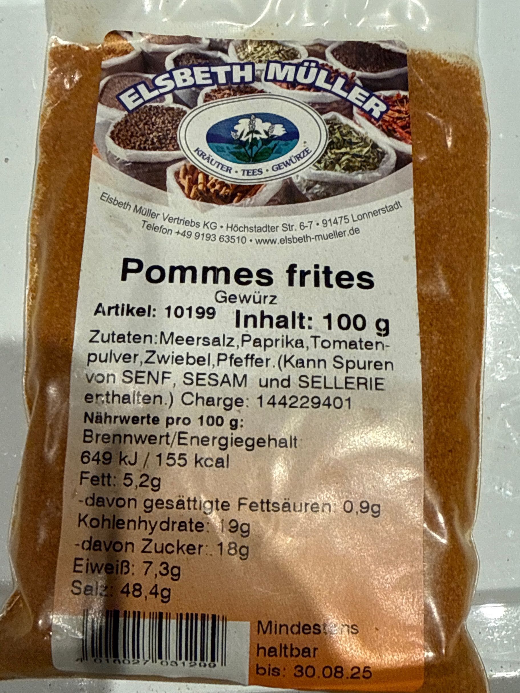 Pommes frites Gewürz