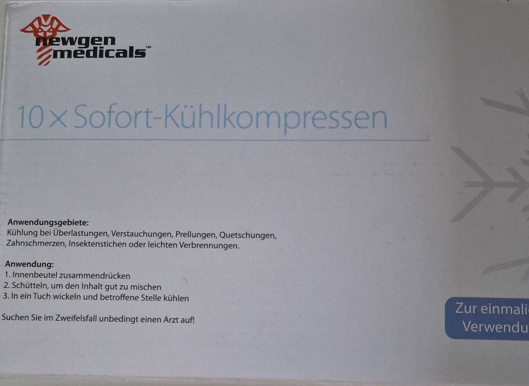 Sofort Kühlkompressen