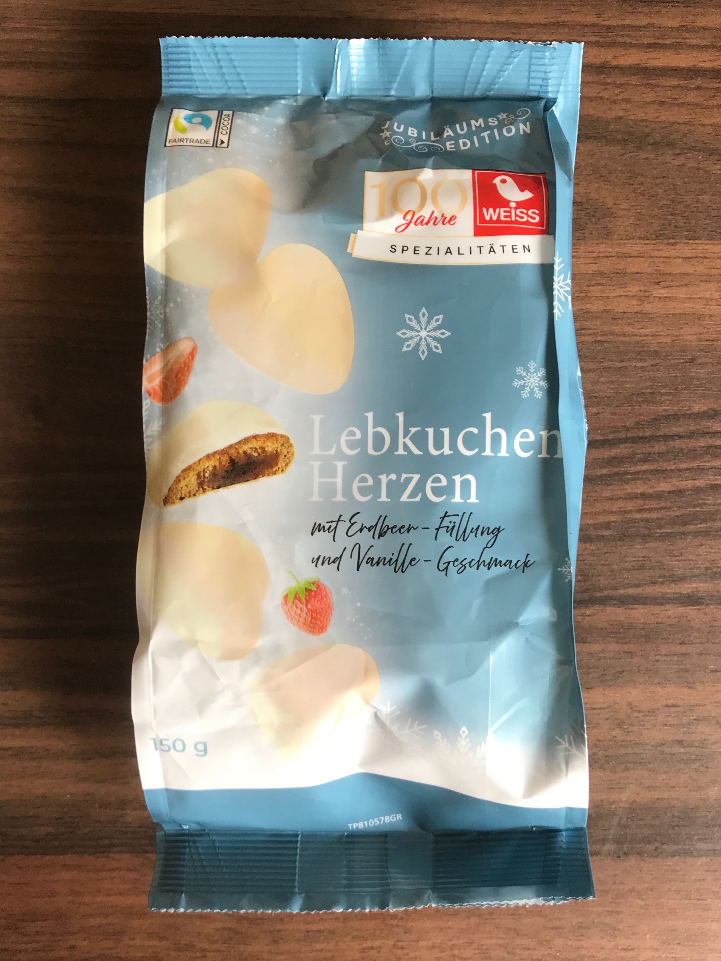 Lebkuchen Herzen mit Erdbeer-Füllung jnd Vanille-Geschmack