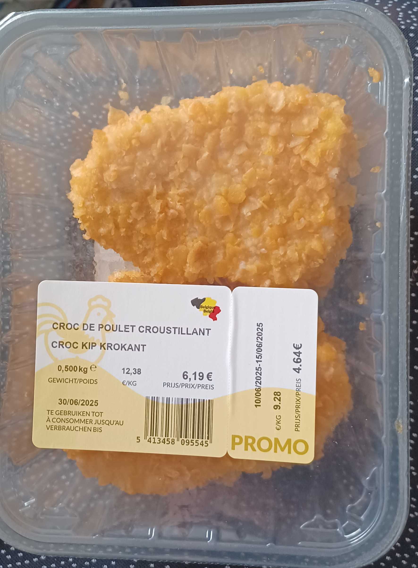 Gepaneerde kip krokant
