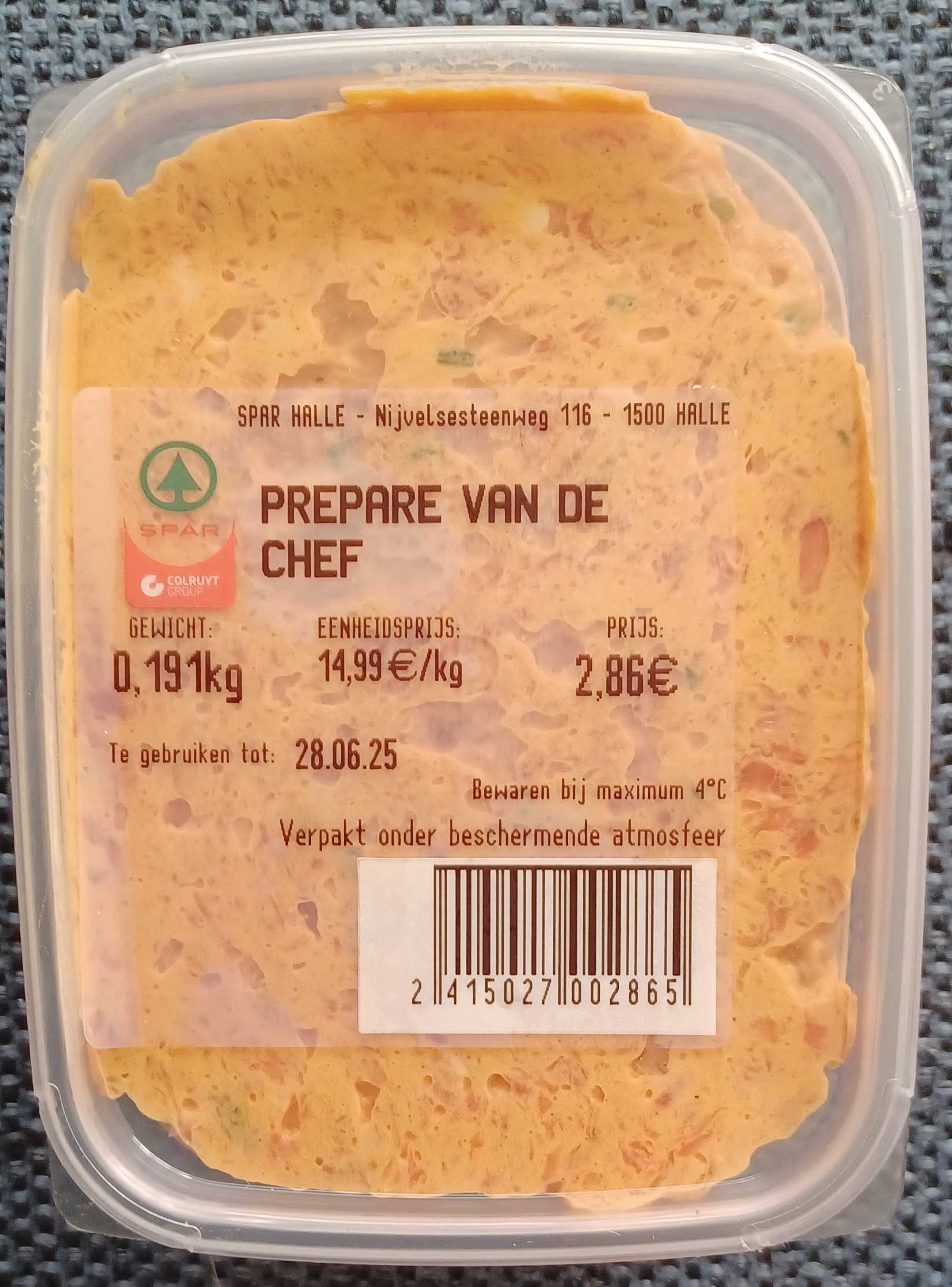 Americain prepare van de chef