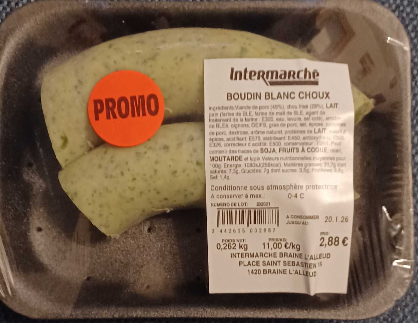 Boudin blanc choux