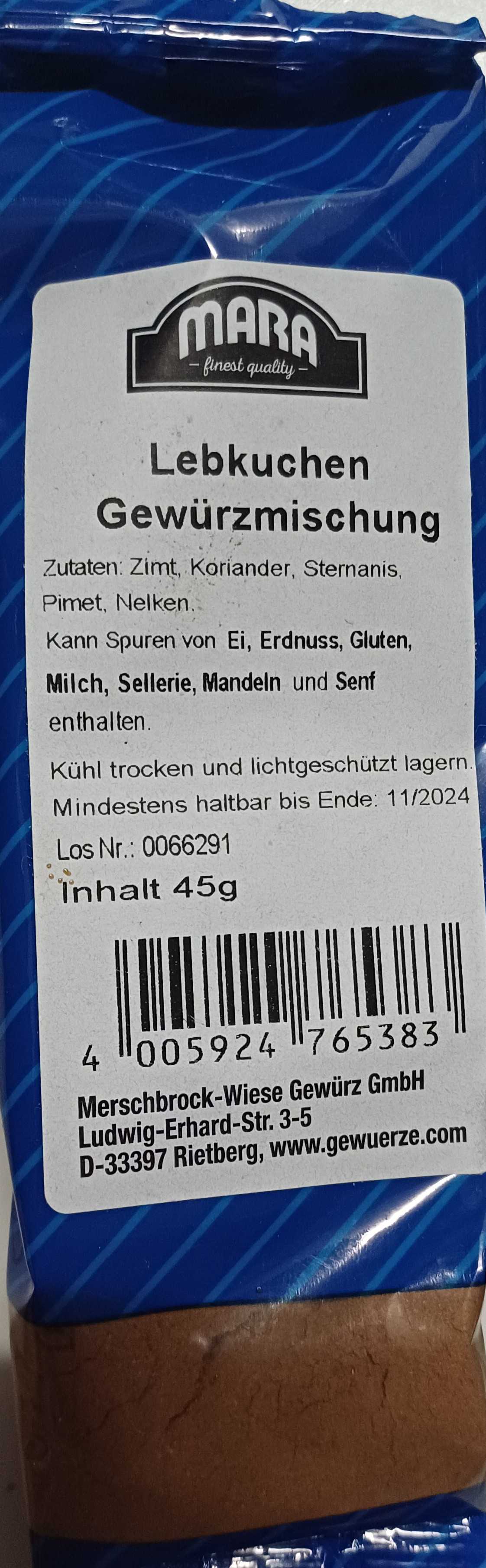 Lebkuchen Gewürzmischung
