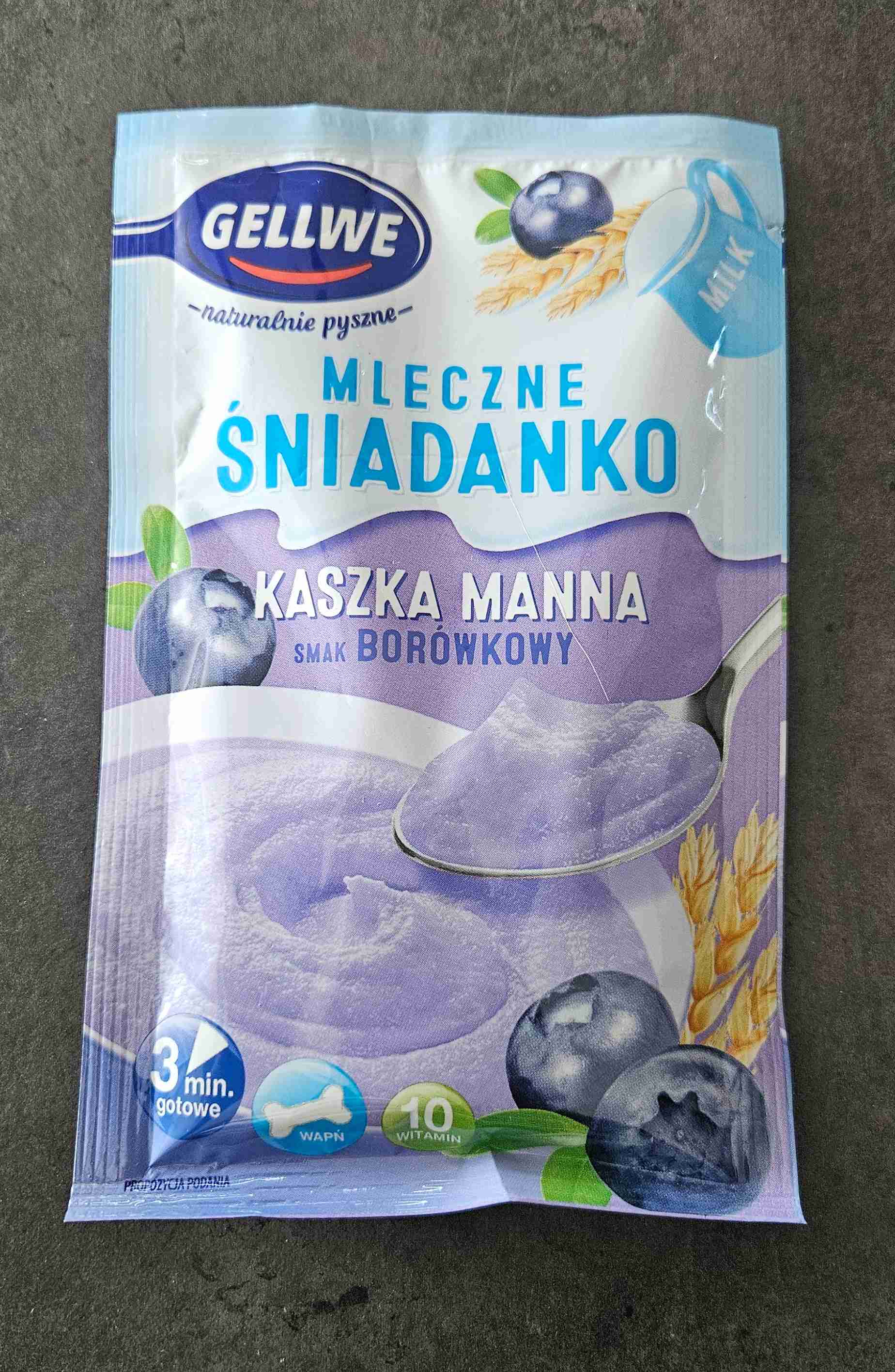 MLECZNE ŚNIADANKO KASZKA MANNA SMAK BOROWKOWY