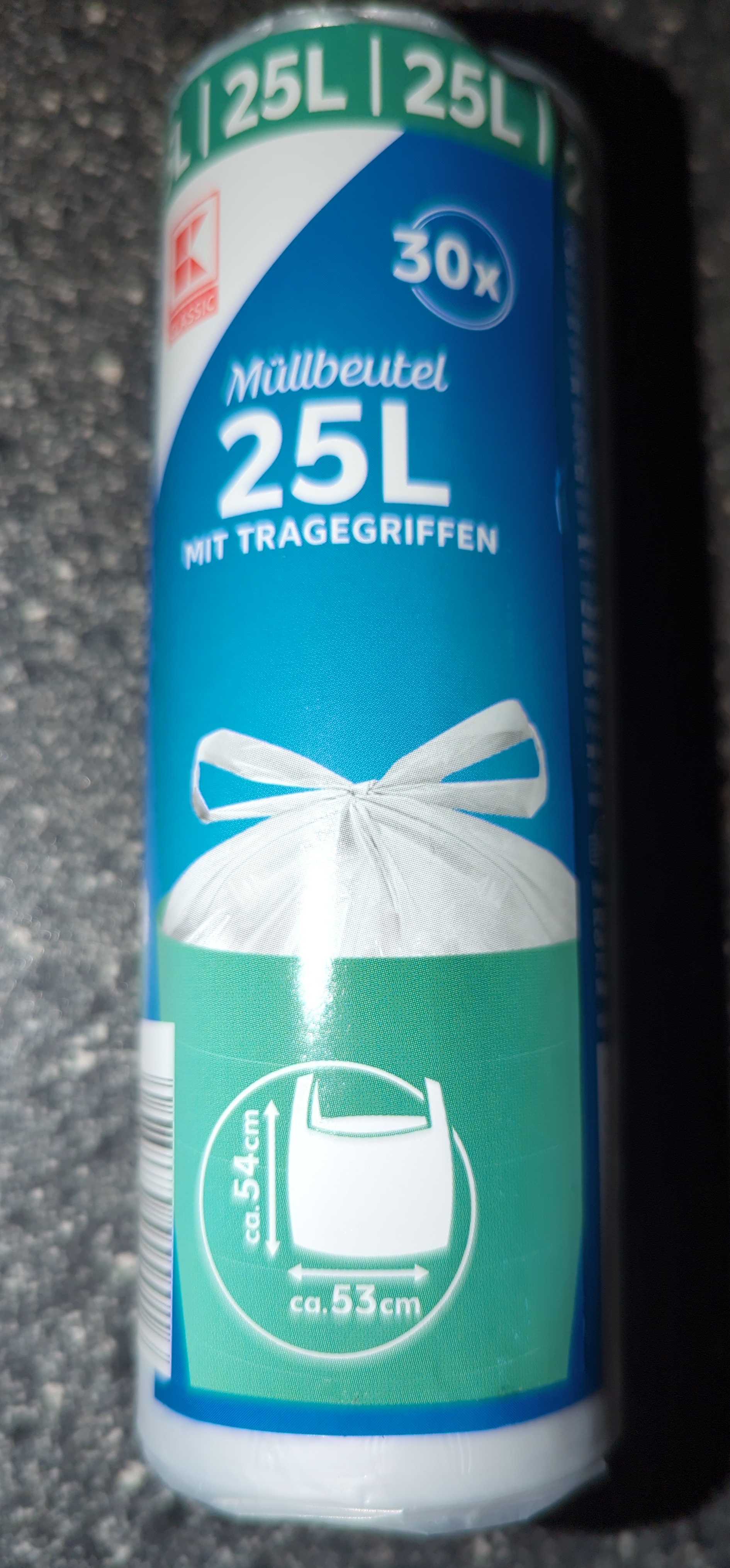 Müllbeutel mit Tragegriffen, 25l