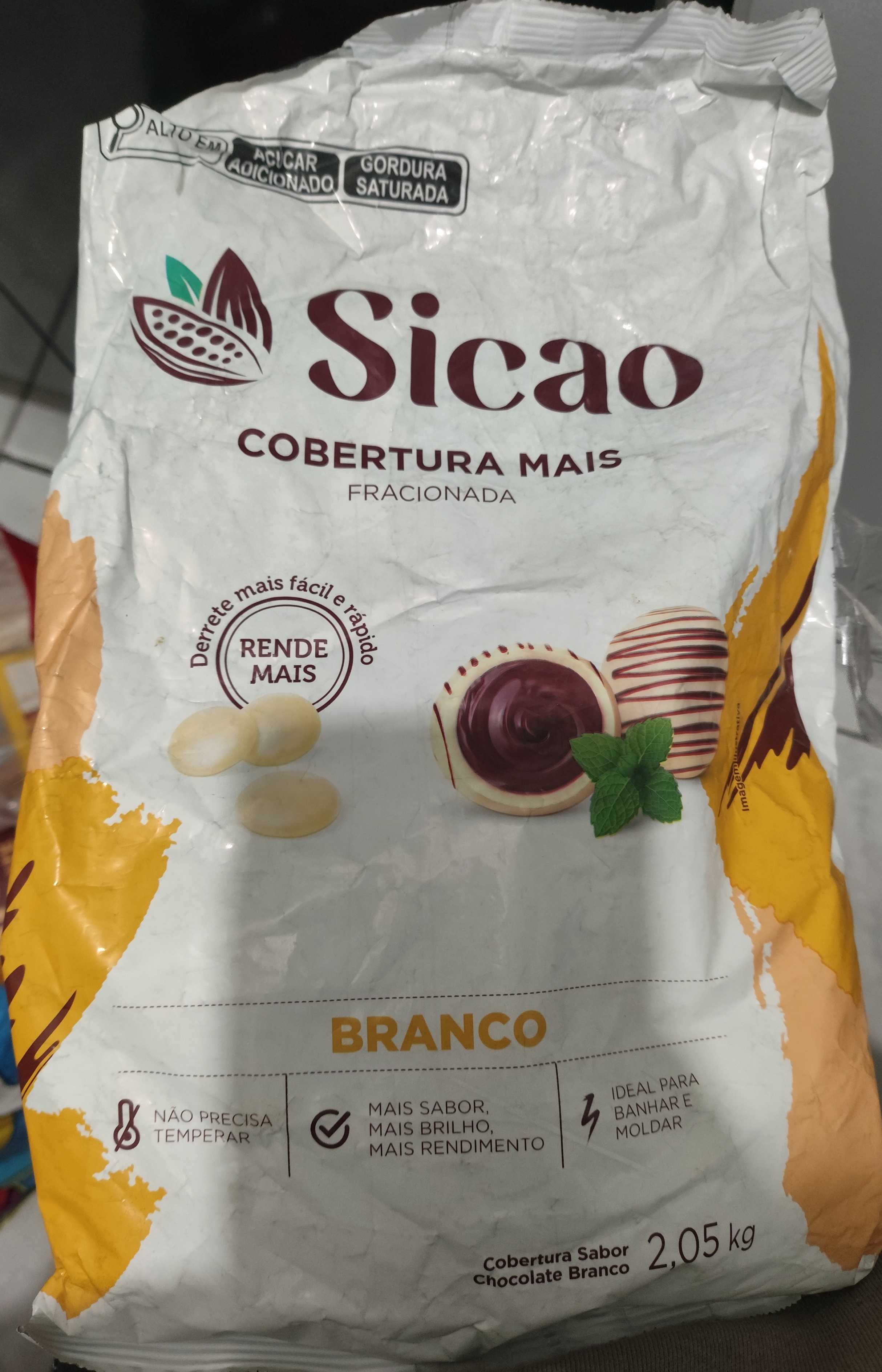 Cobertura fracionada de chocolate branco
