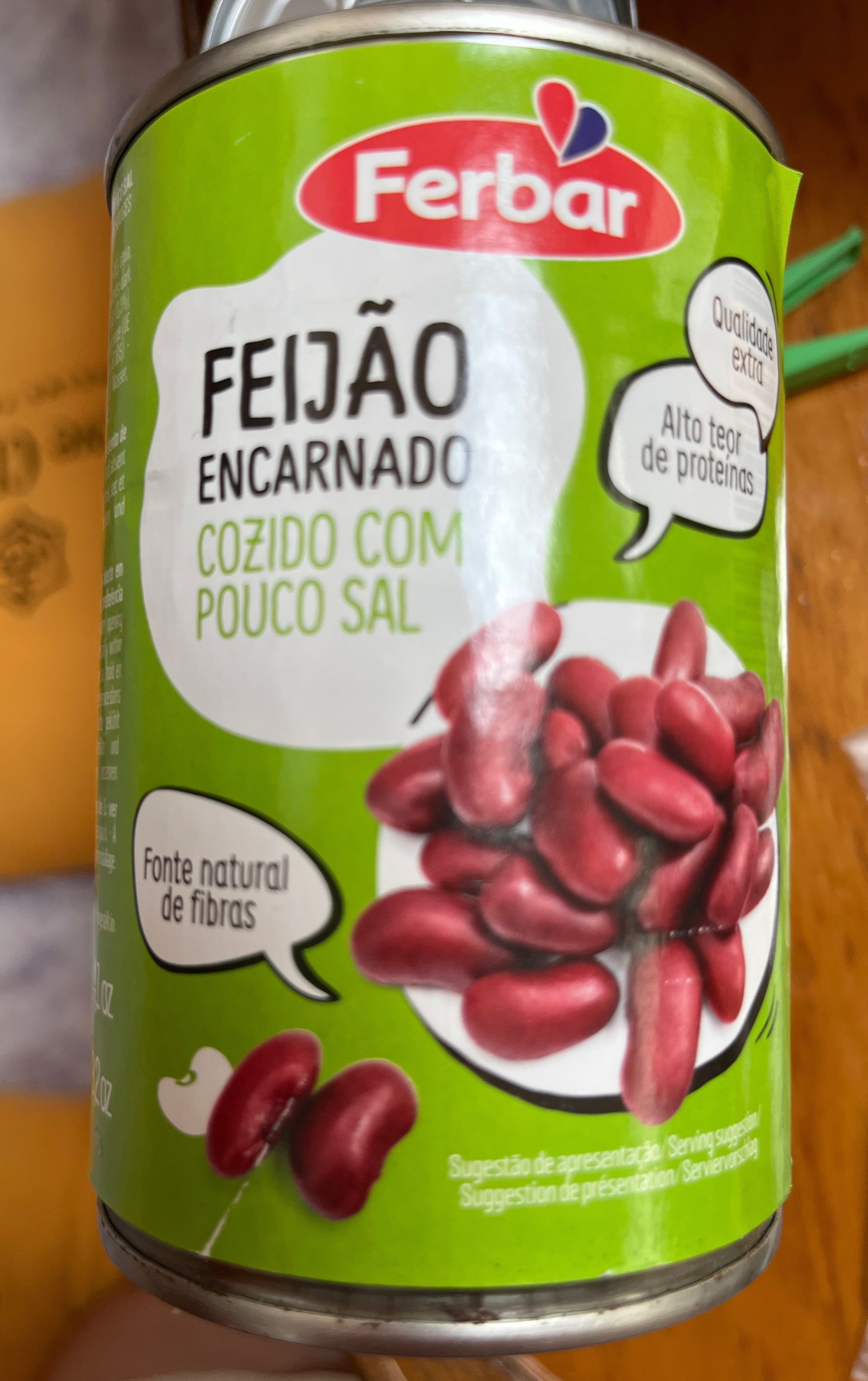 Feijao encarnado cozido com sal