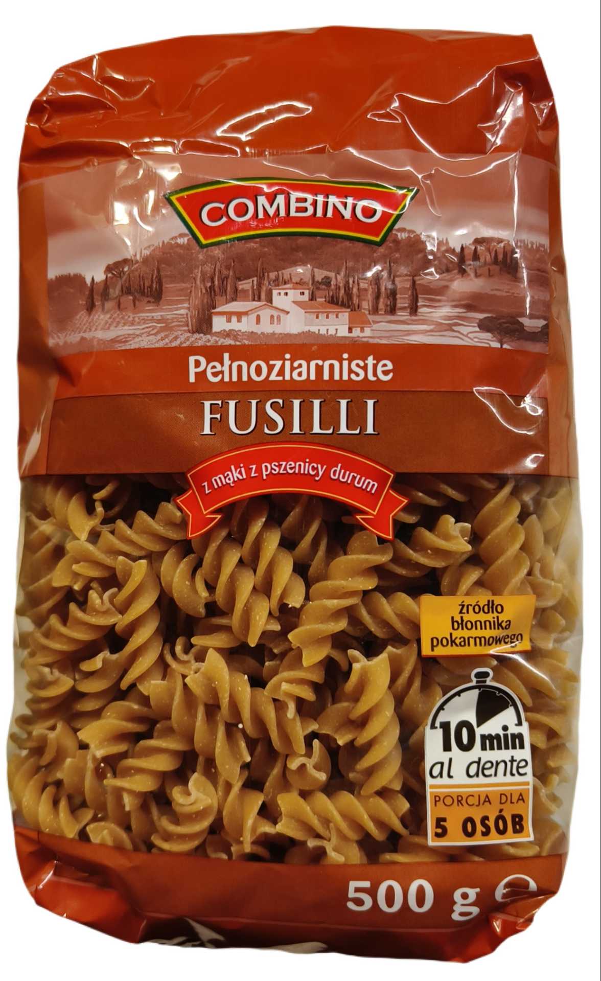 Makaron Fusilli Pełnoziarnisty