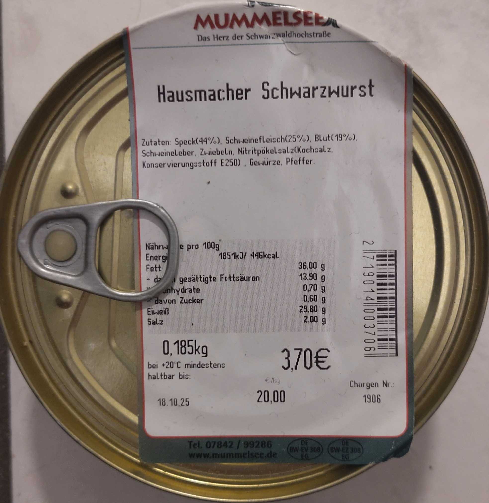 Hausmacher Schwarzwurst