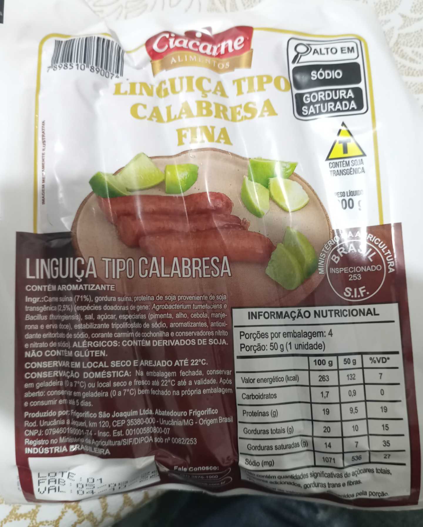 Linguiça Calabresa Fina