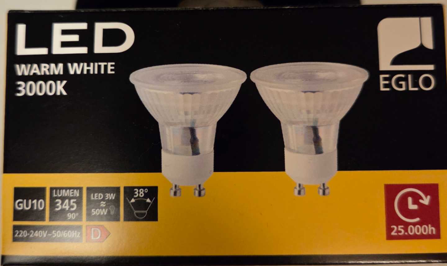 LED warm white 3000K GU10