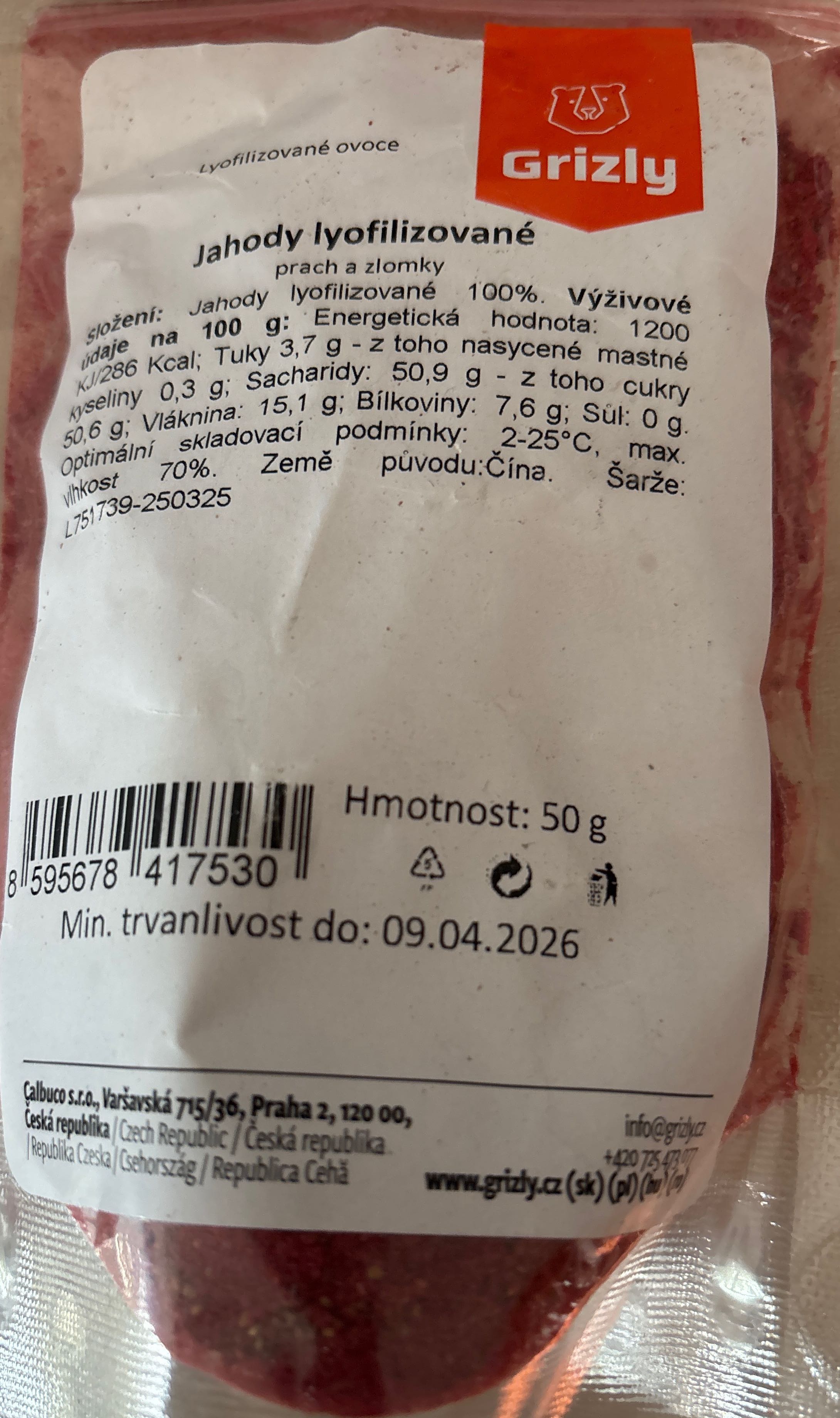 Truskawki liofilizowane w proszku