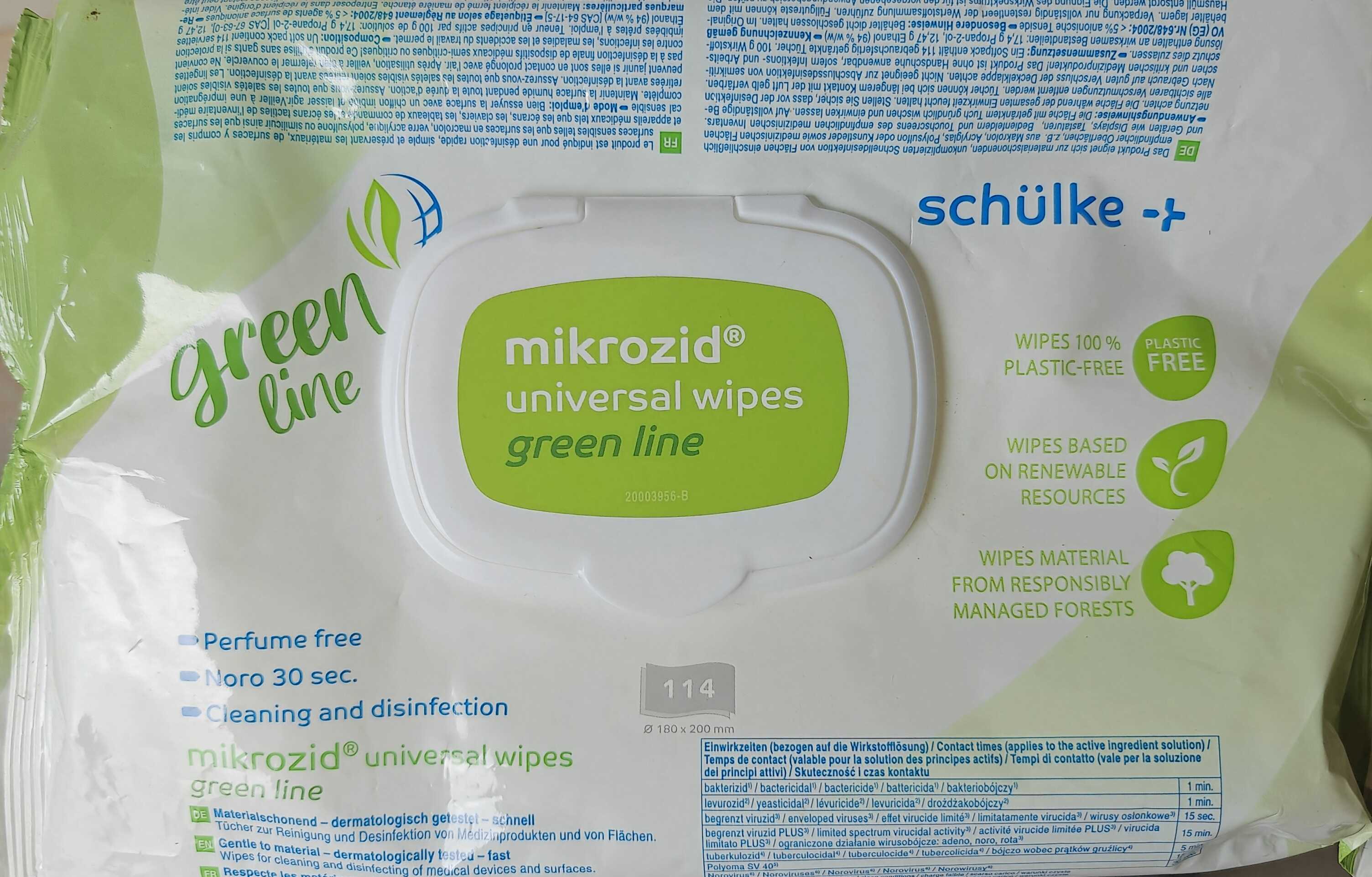 mikrozid universal wipes green line