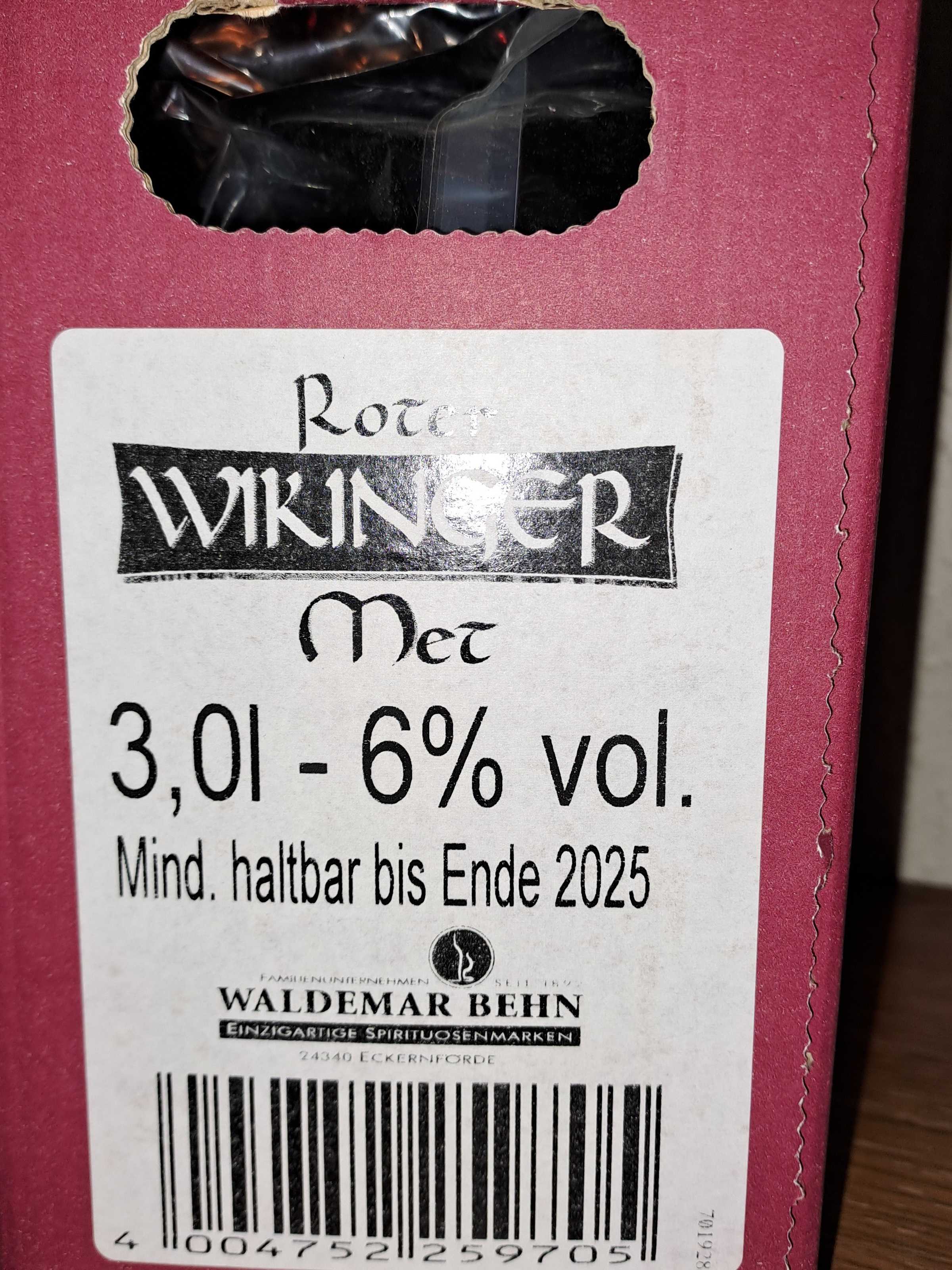 Roter  Met mit Kirsche Bag in Box
