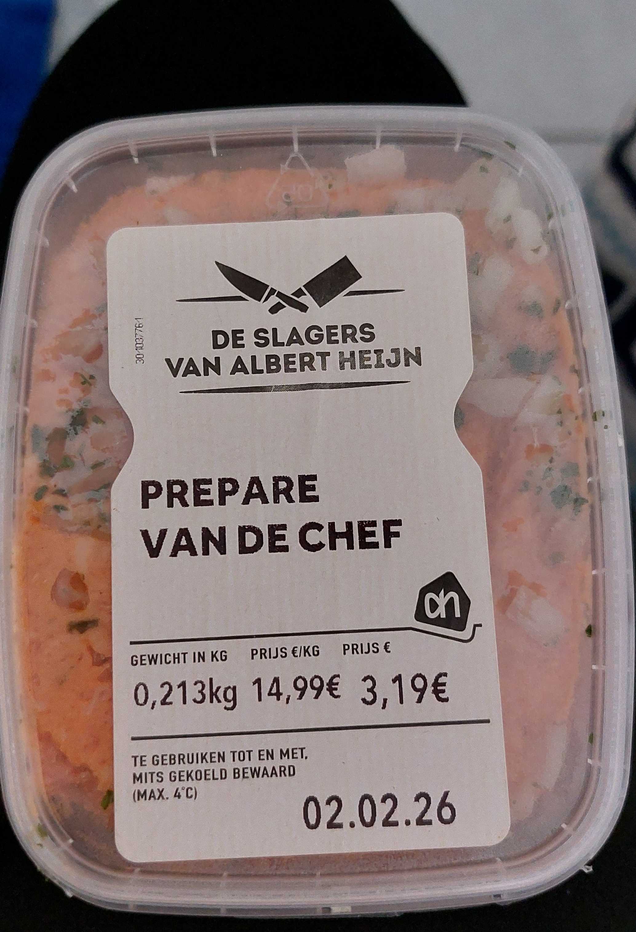Prepare van de chef
