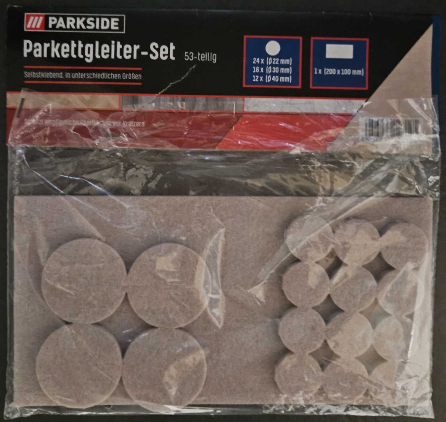 Parkettgleiter-Set 53-teilig sandfarben - Parkside