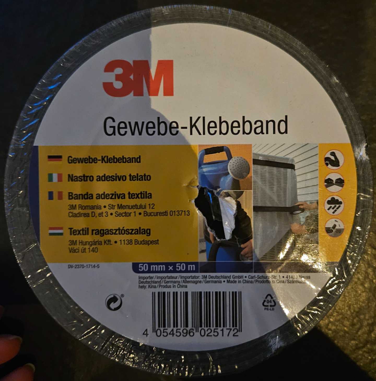 Gewebe-Klebeband schwarz - 3M
