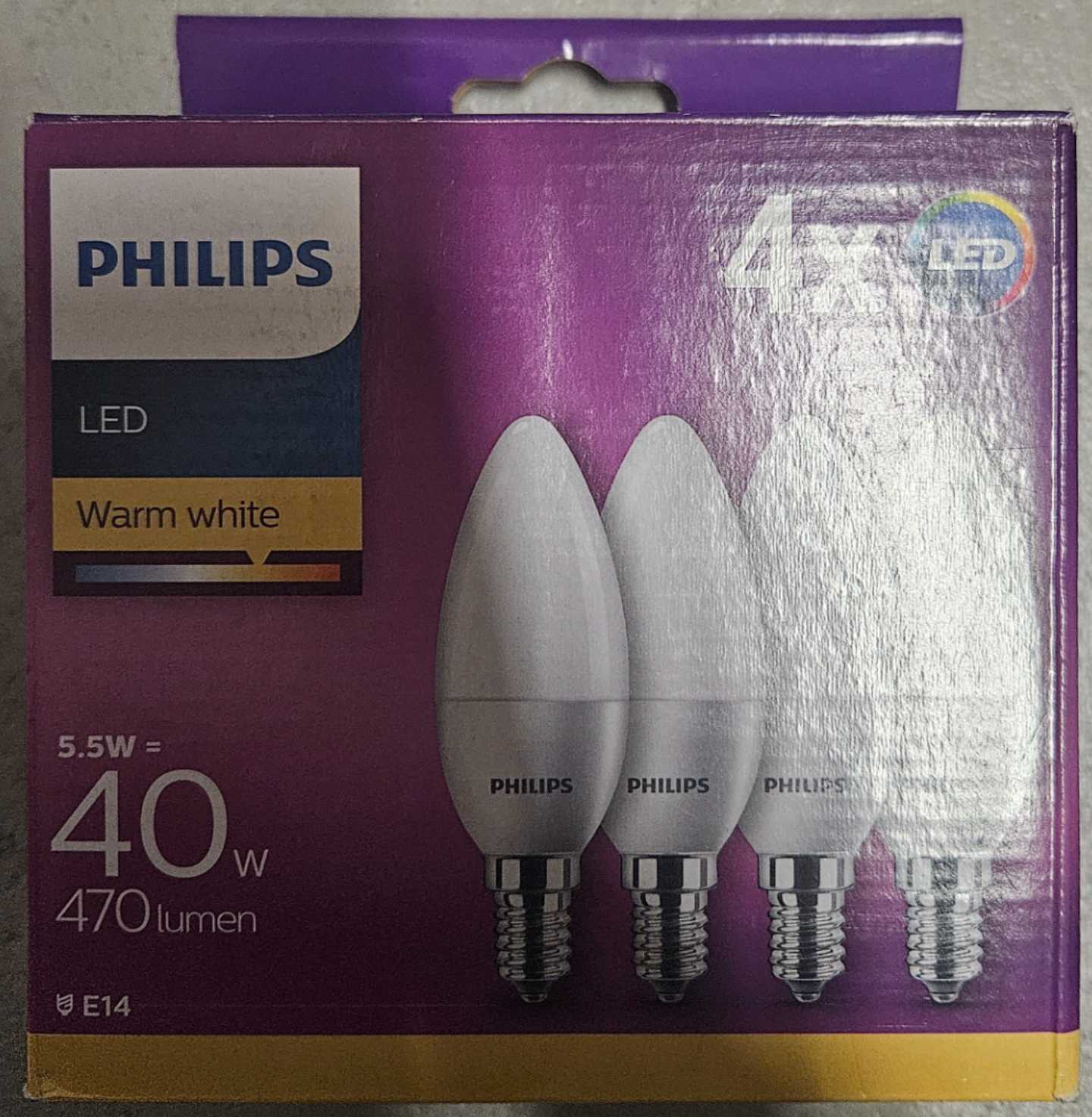 LED-Lampe 5,5W (=40 W) 470 Lumen - Philips