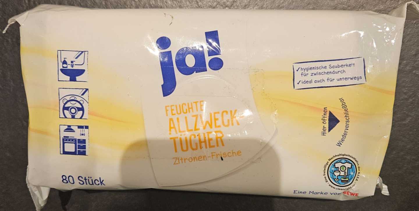 Feuchte Allzwecktücher Zitronen-Frische - Ja!