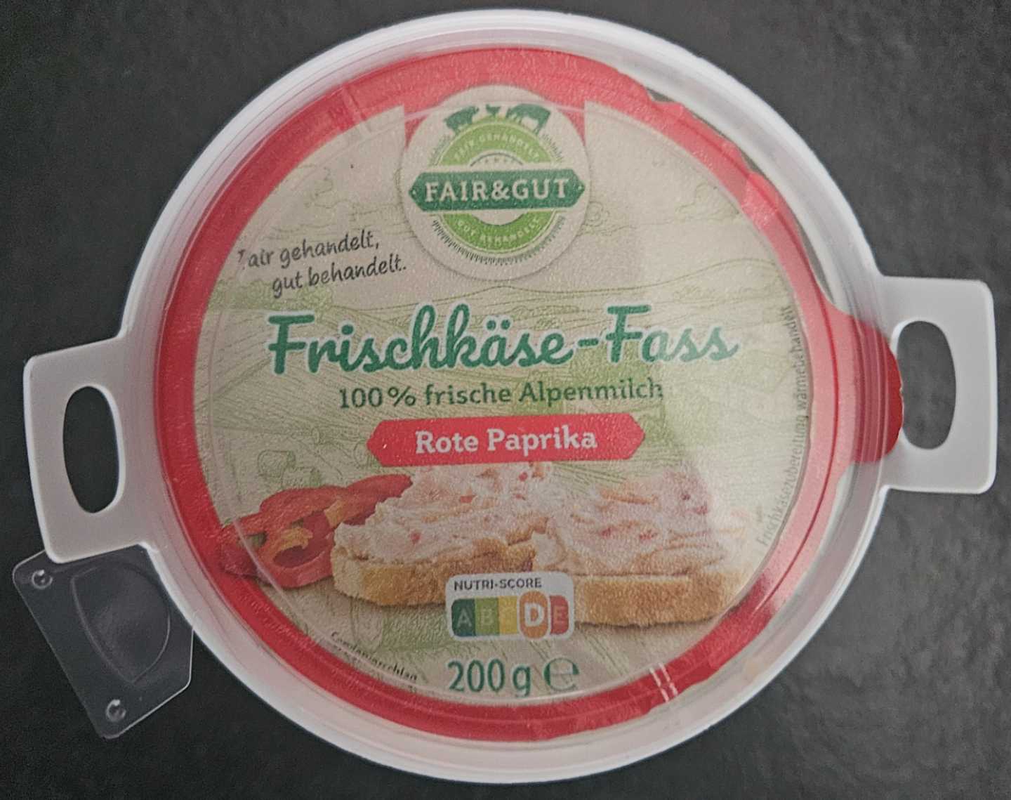 Frischkäse-Fass Rote Paprika