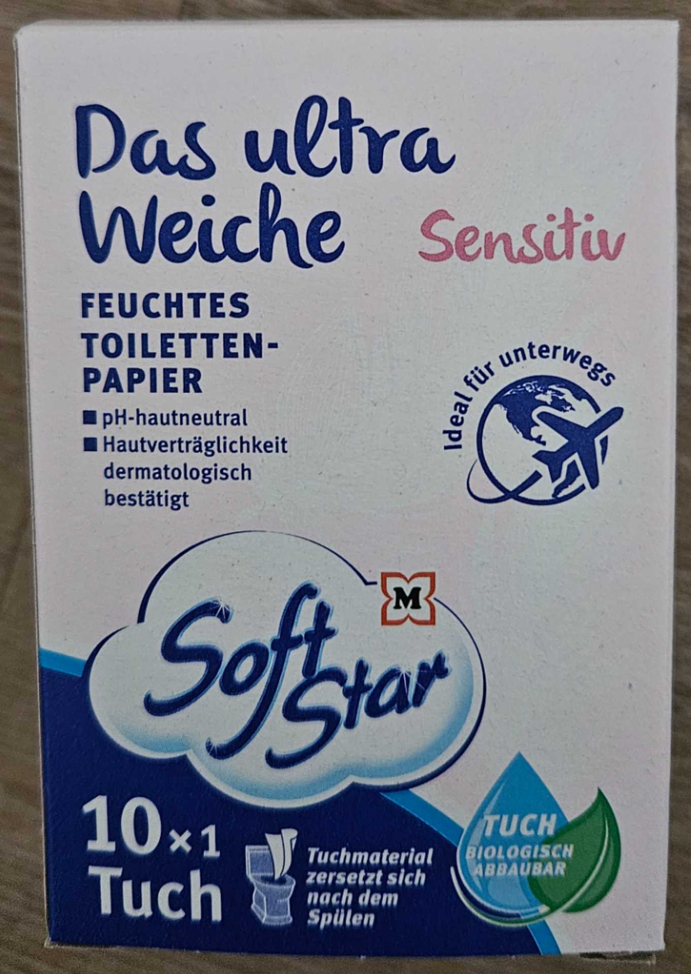 Das ultra Weiche Sensitiv Feuchtes Toilettenpapier, einzeln verpackt - Soft Star