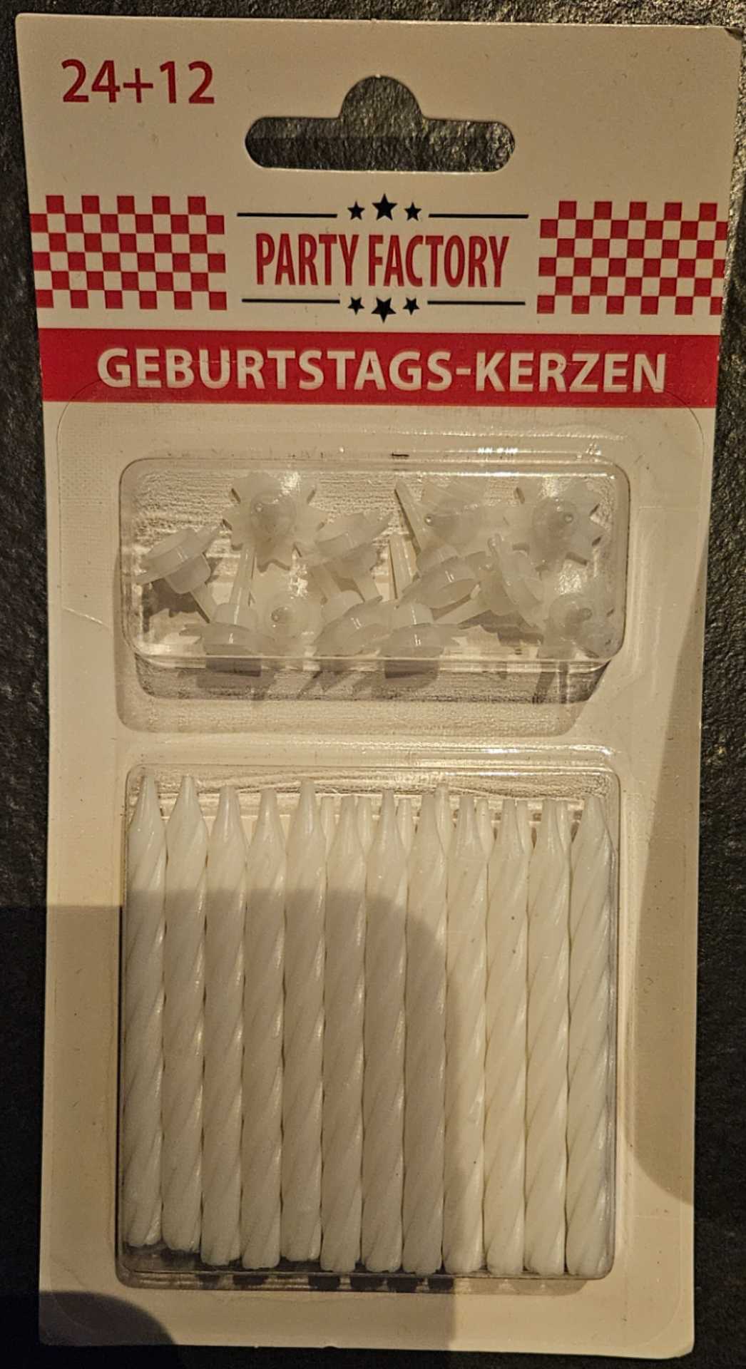 Geburtstags-Kerzen weiß gedreht - Party Factory