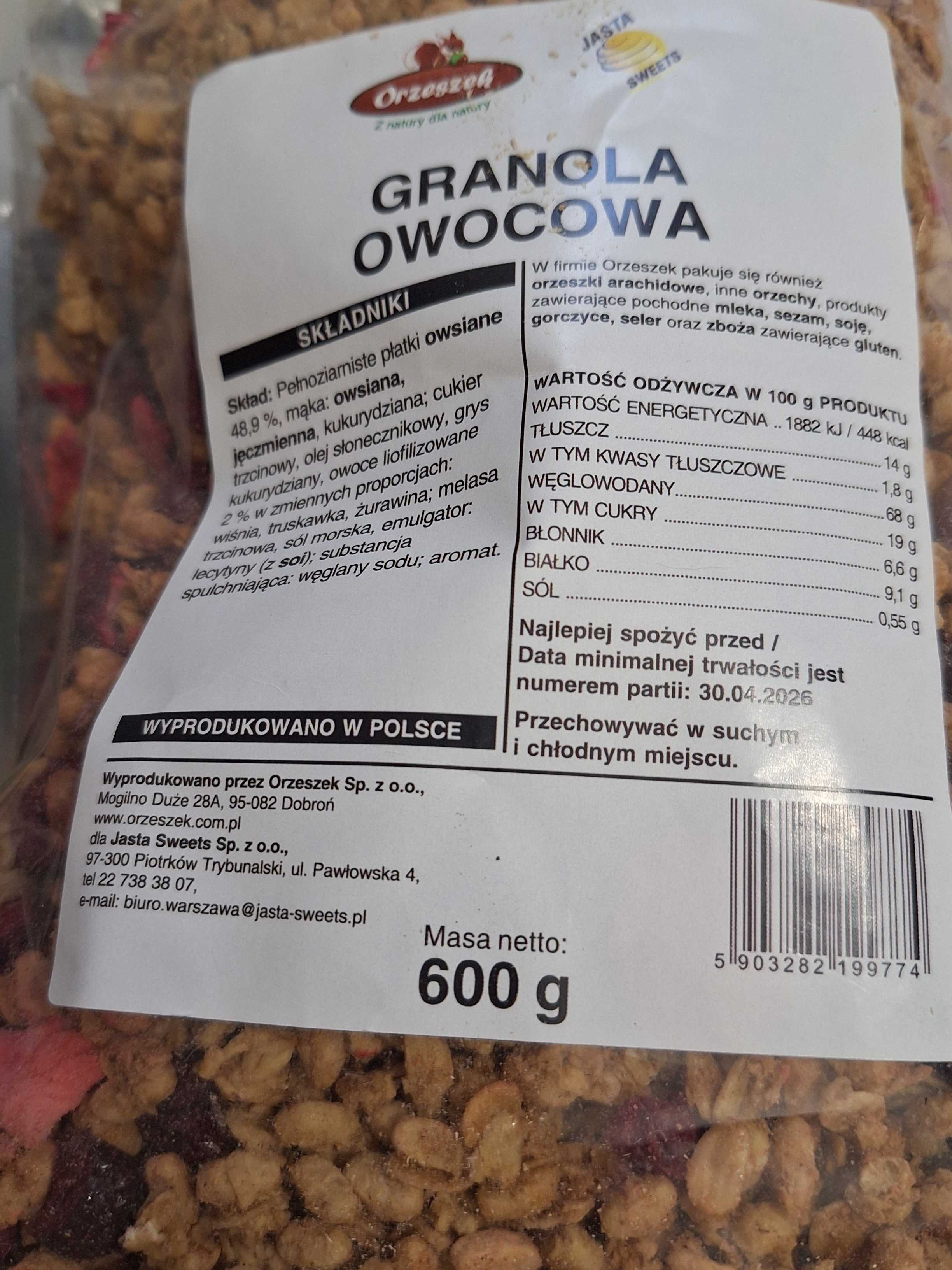 Granola owocowa 600 g