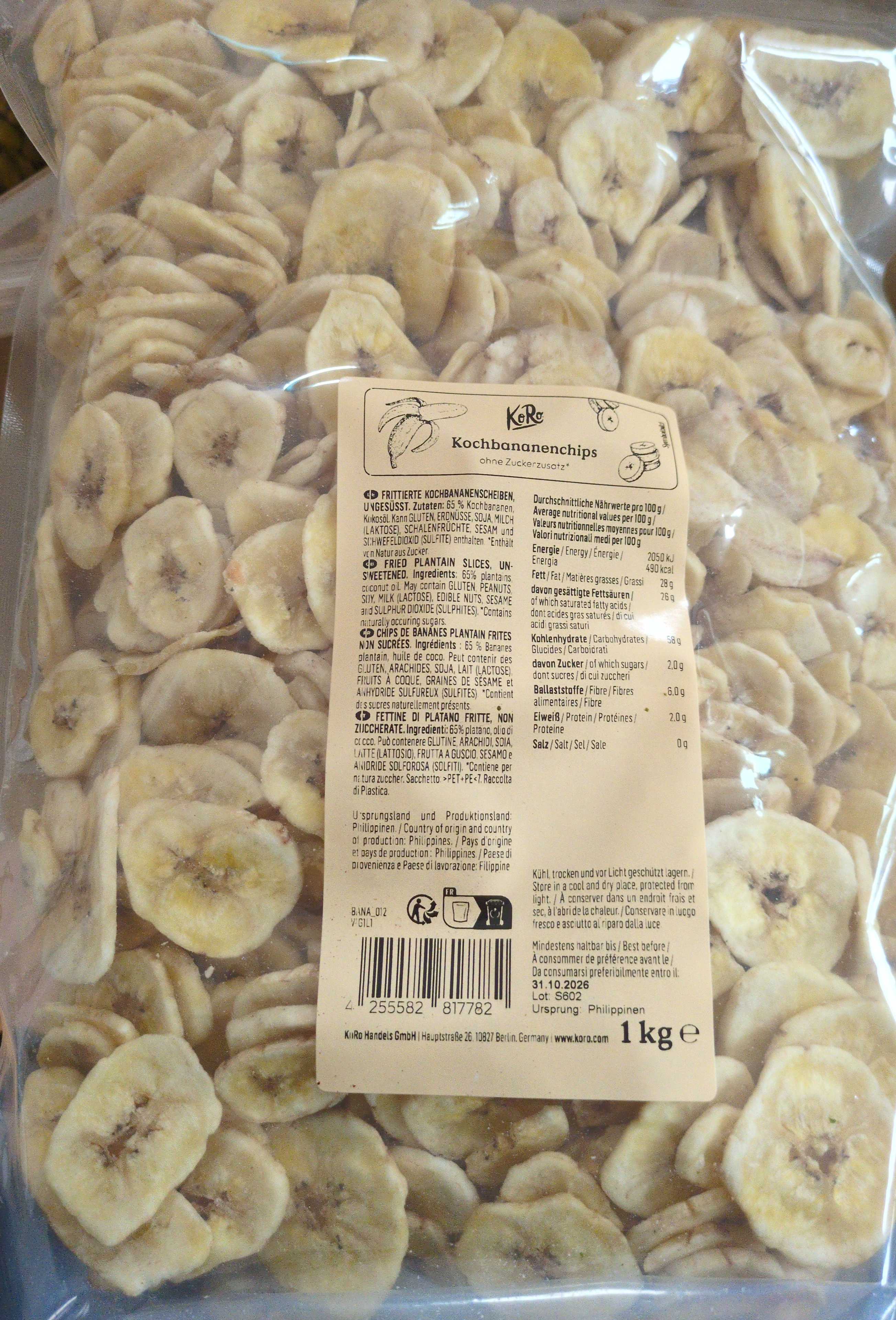 Kochbananenchips