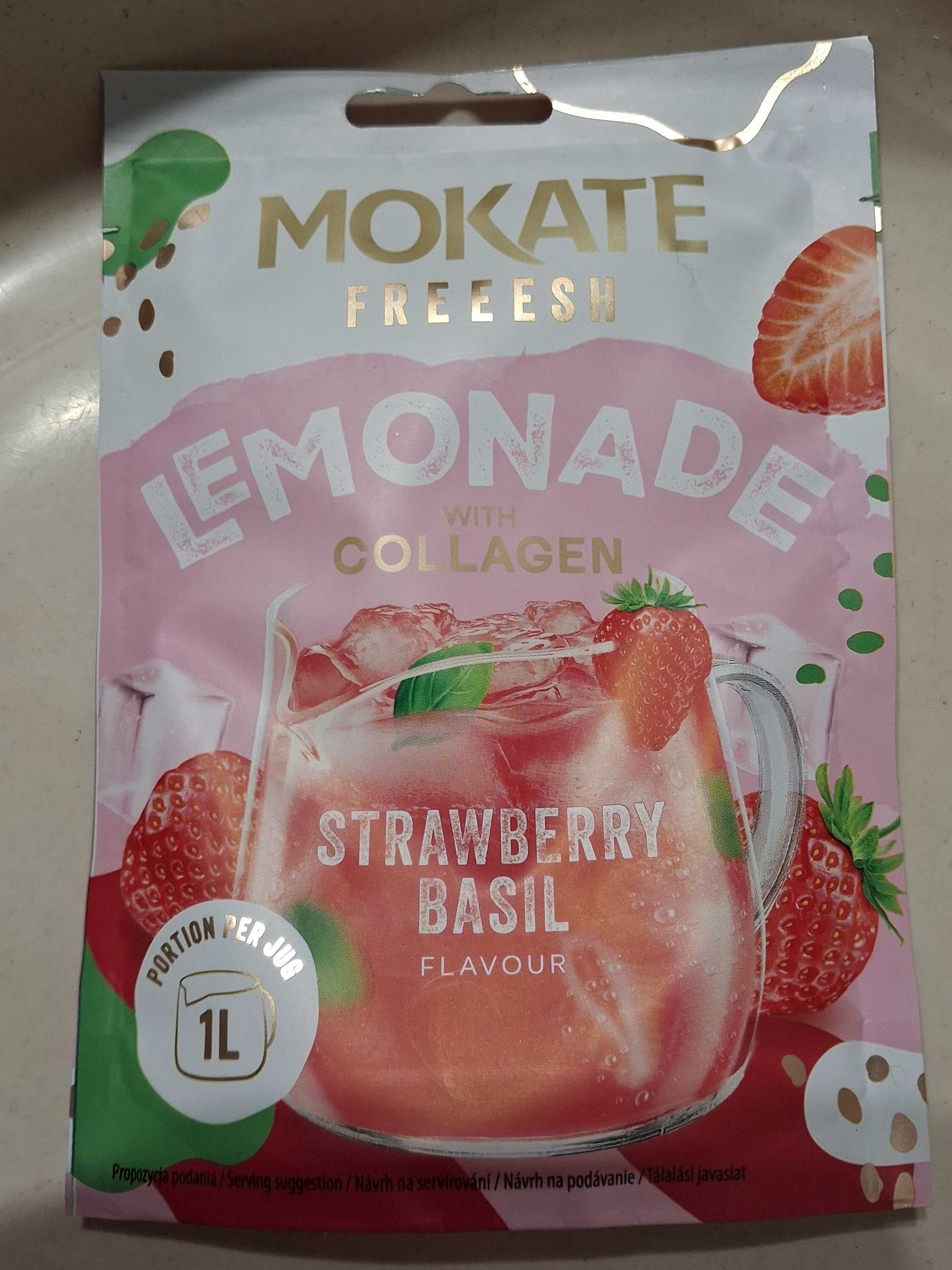Lemoniada o smaku truskawki i bazylii z kolagenem