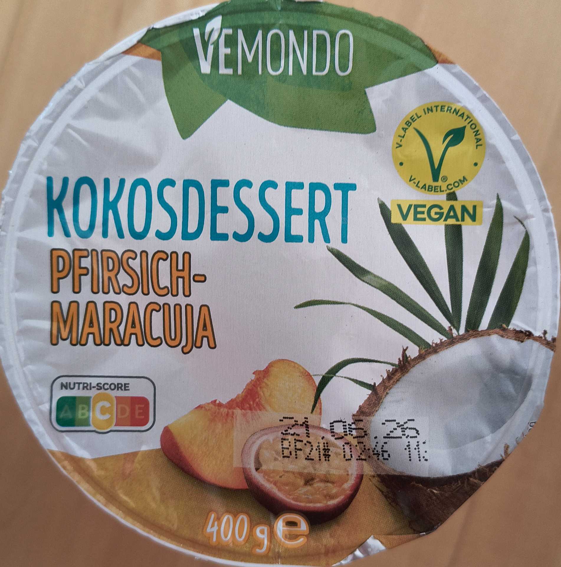Kokosdessert Pfirsich Maracuja