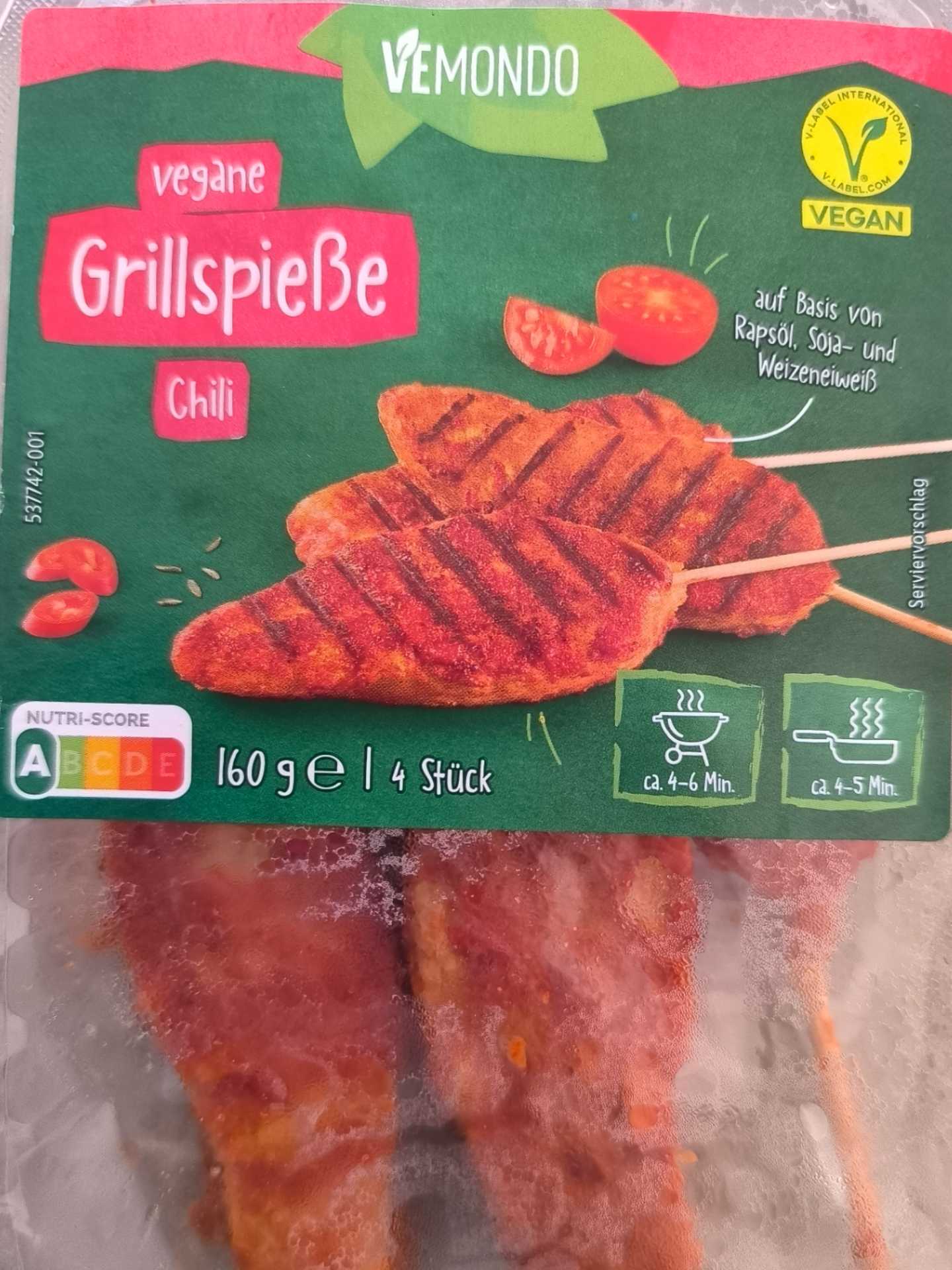 Vegane Grillspieße Chilli