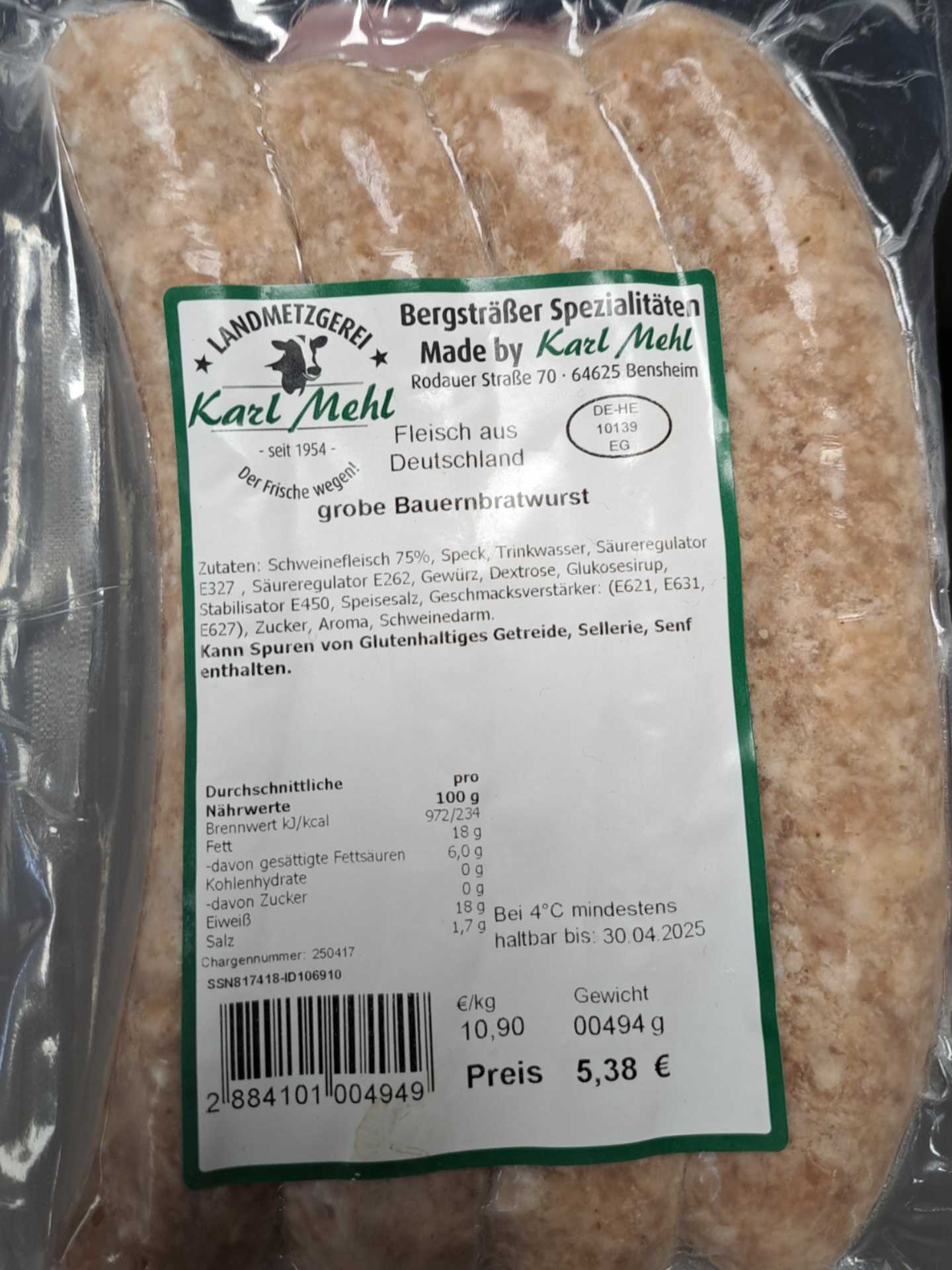Grobe Bauernbratwurst