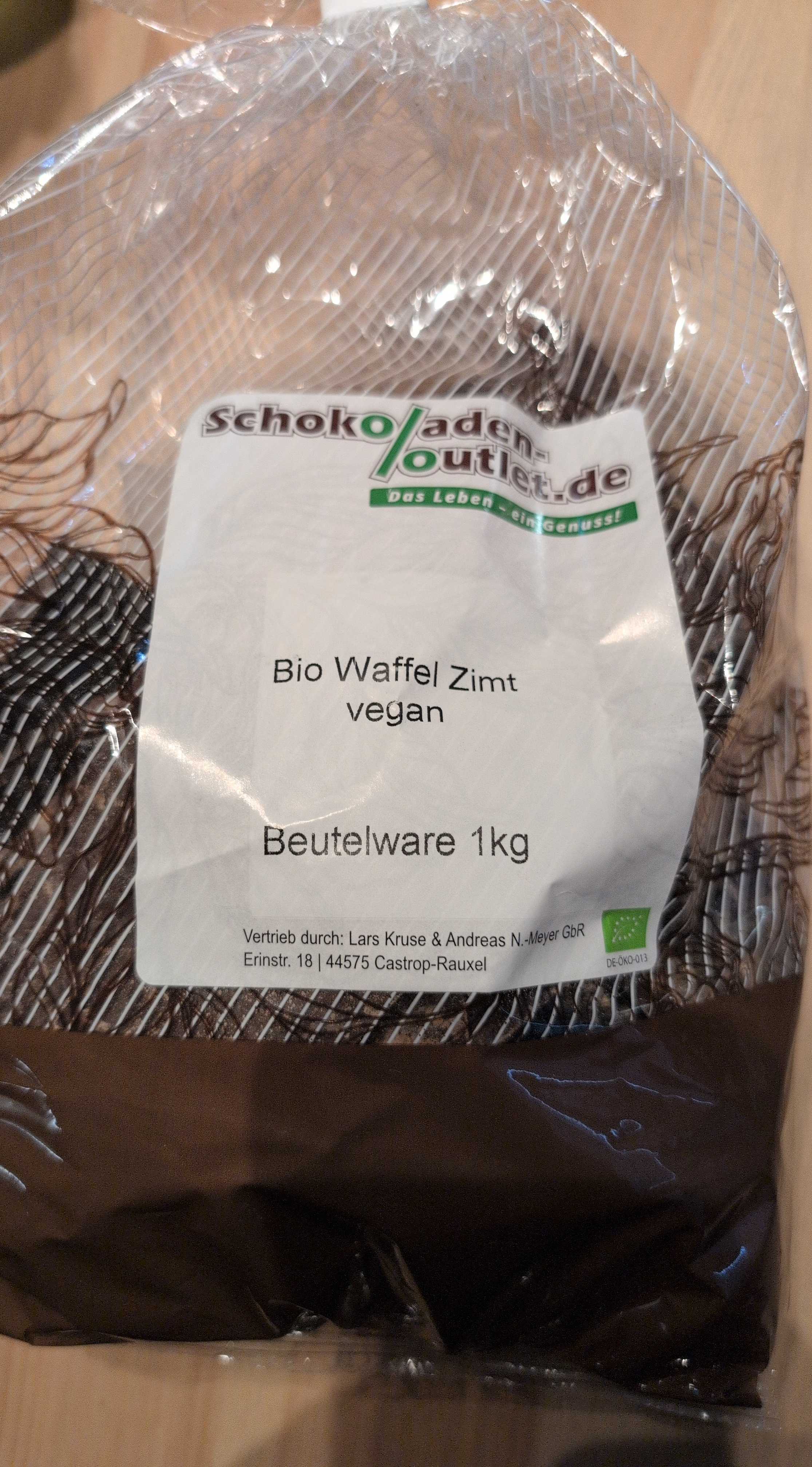 Schokolade Bio Waffel Zimt Vegan