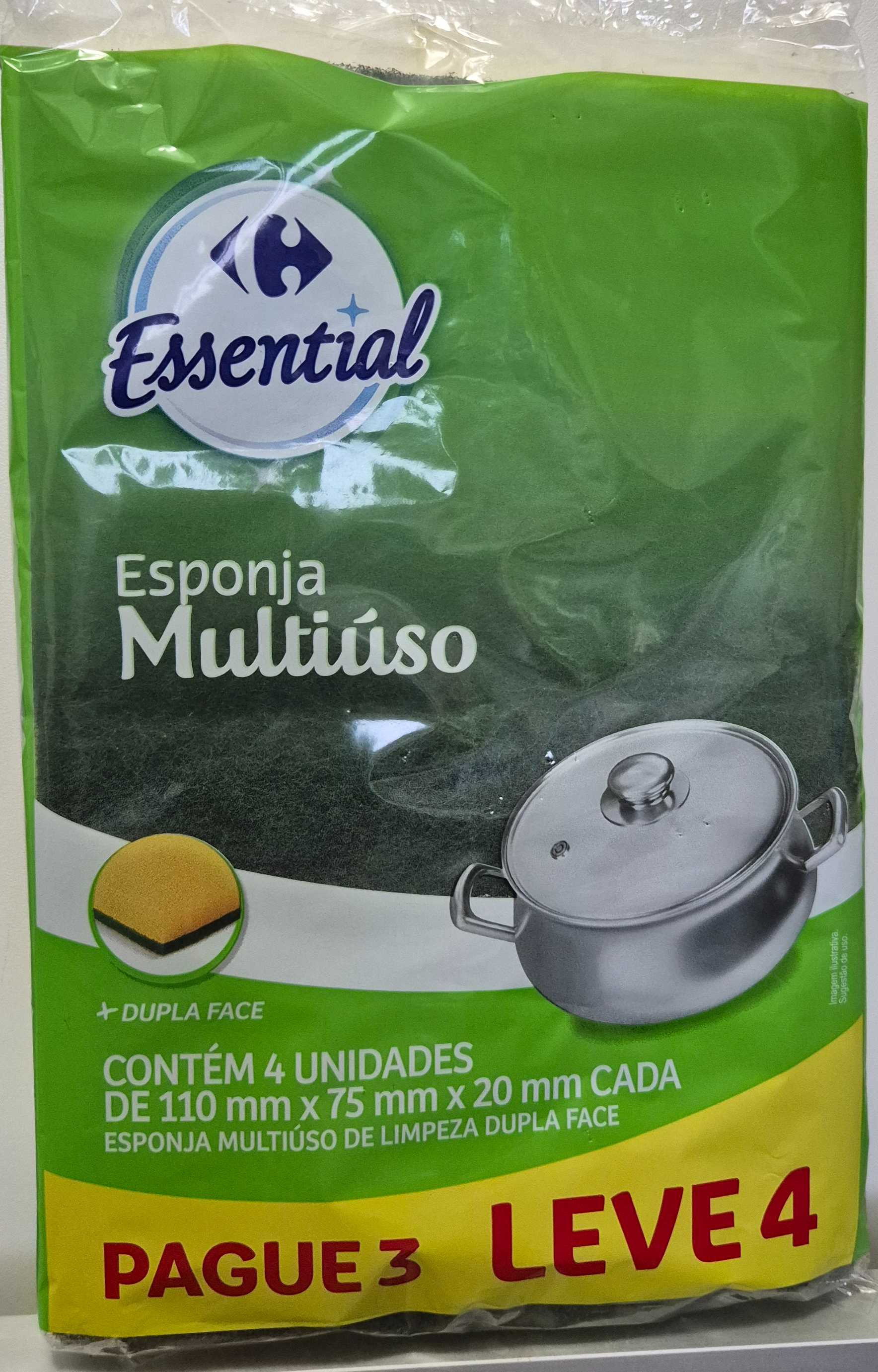Esponja multiuso de limpeza dupla face 