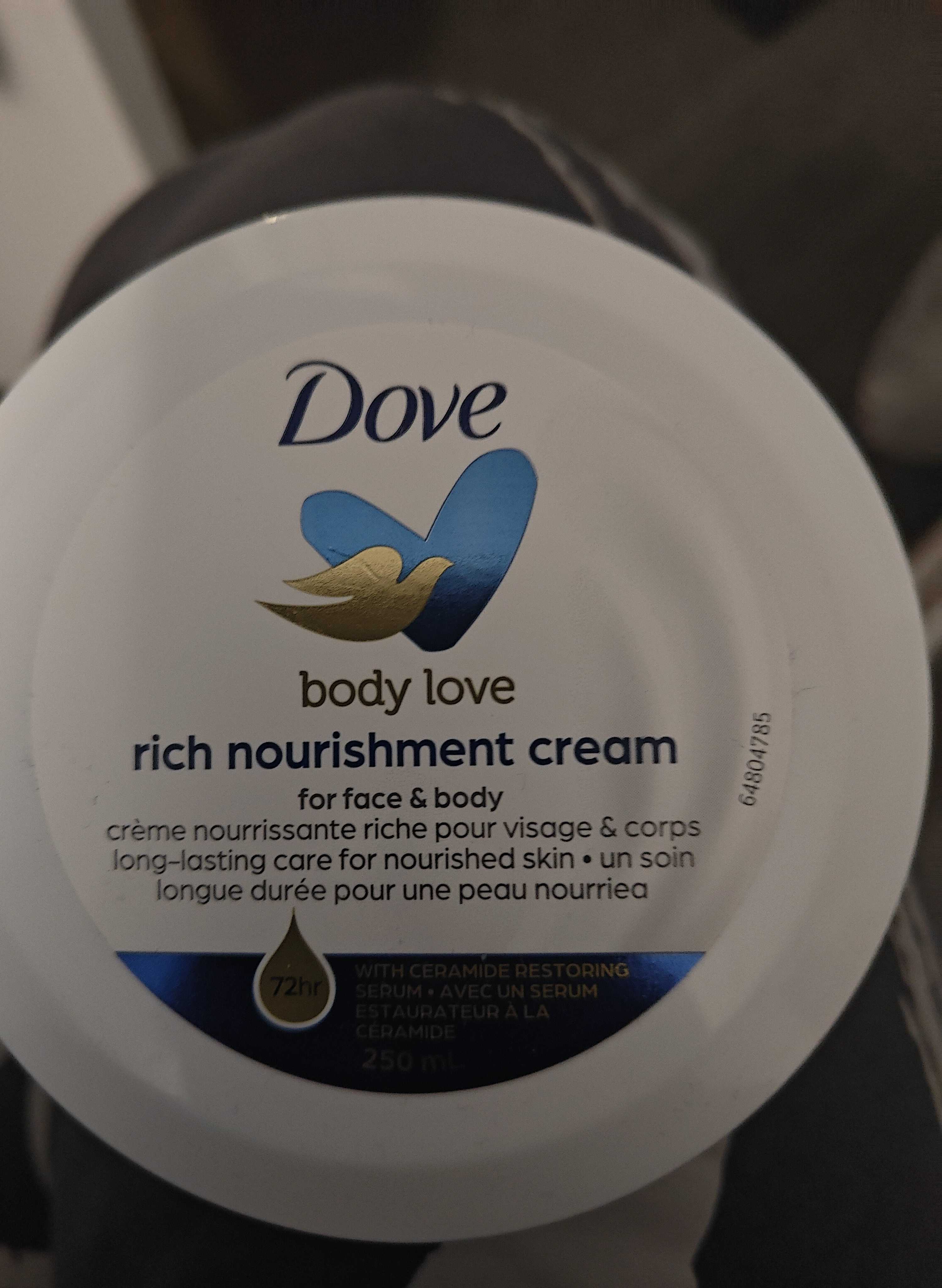 Dove body love rich nourishment cream