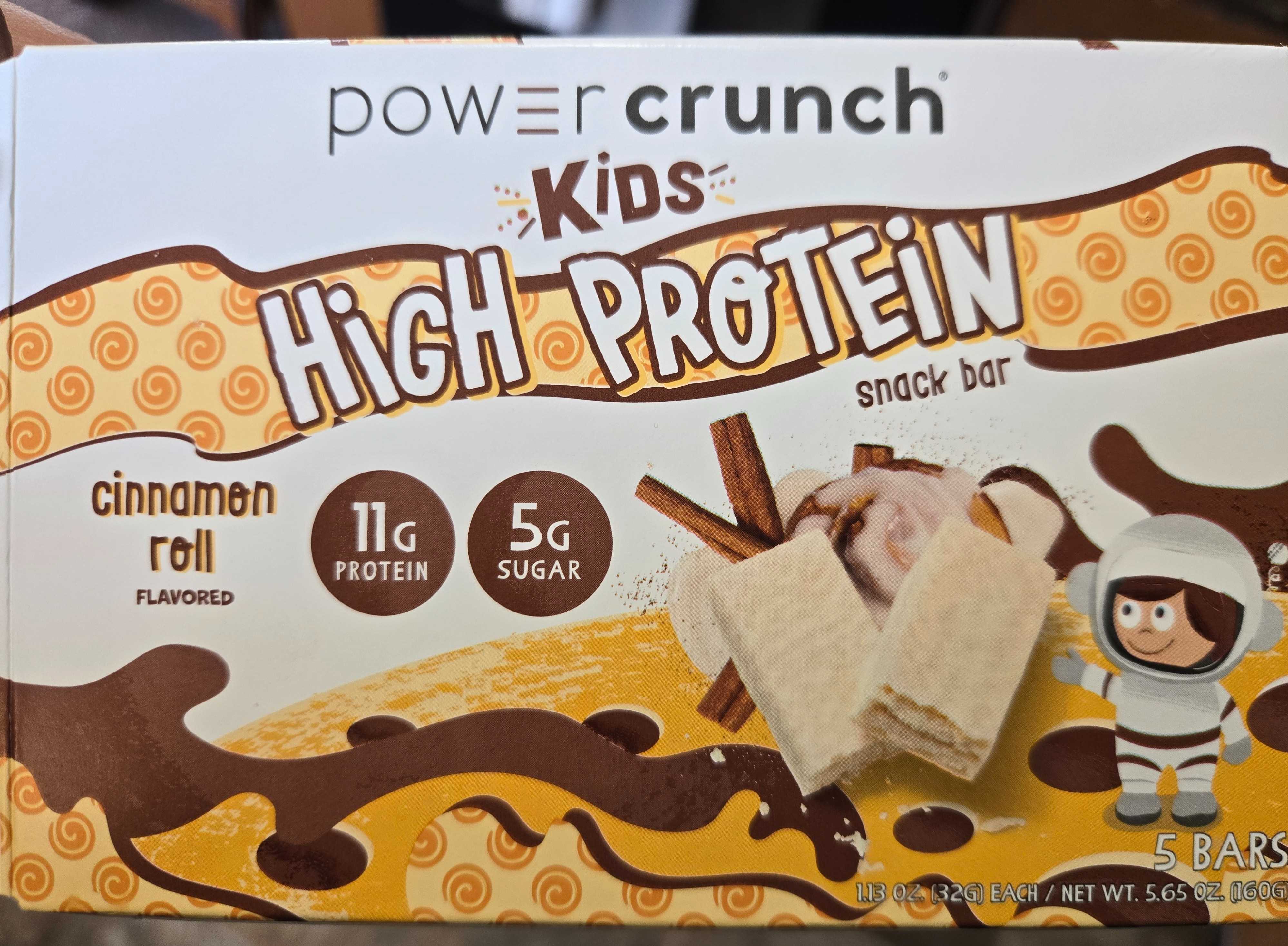 Power Crunch Kids High Protien Snack Bar Cinnamon Roll Falvored