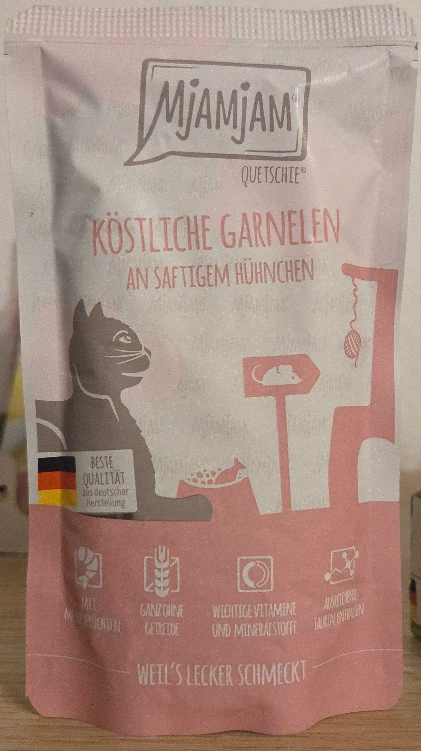 Köstliche Garnelen an saftigem Hühnchen