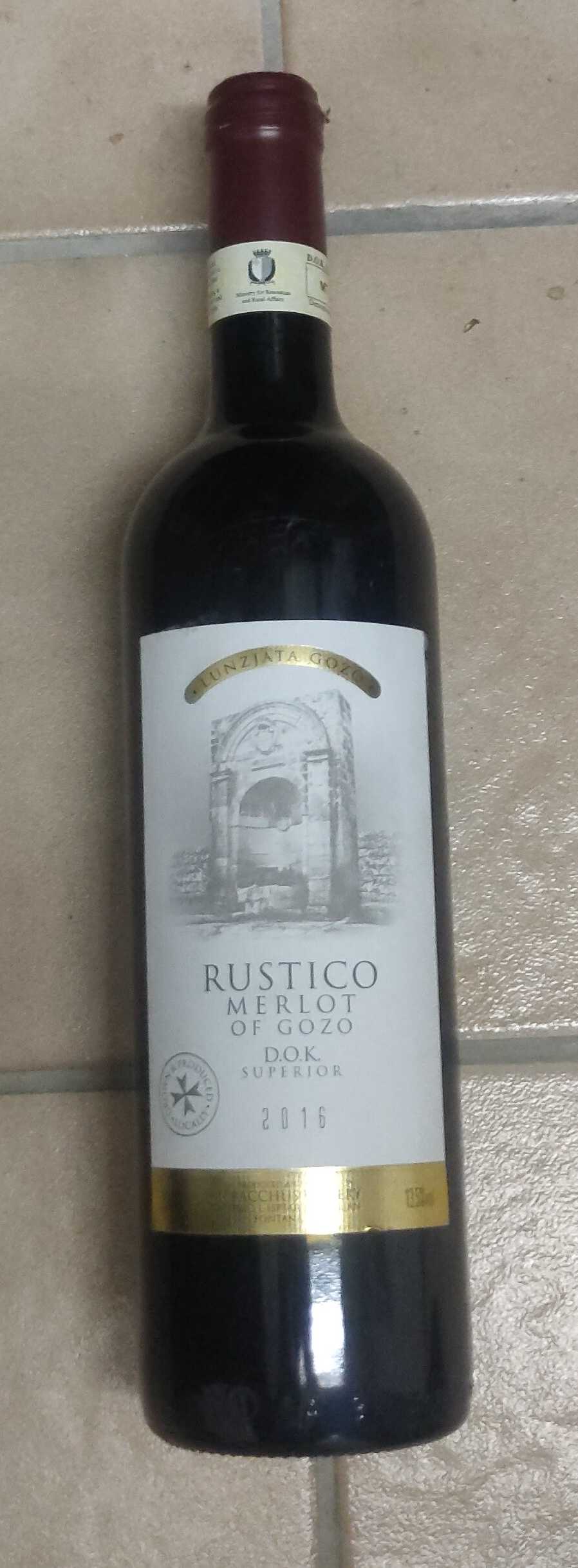 Rustico Merlot of Gozo rouge 2016