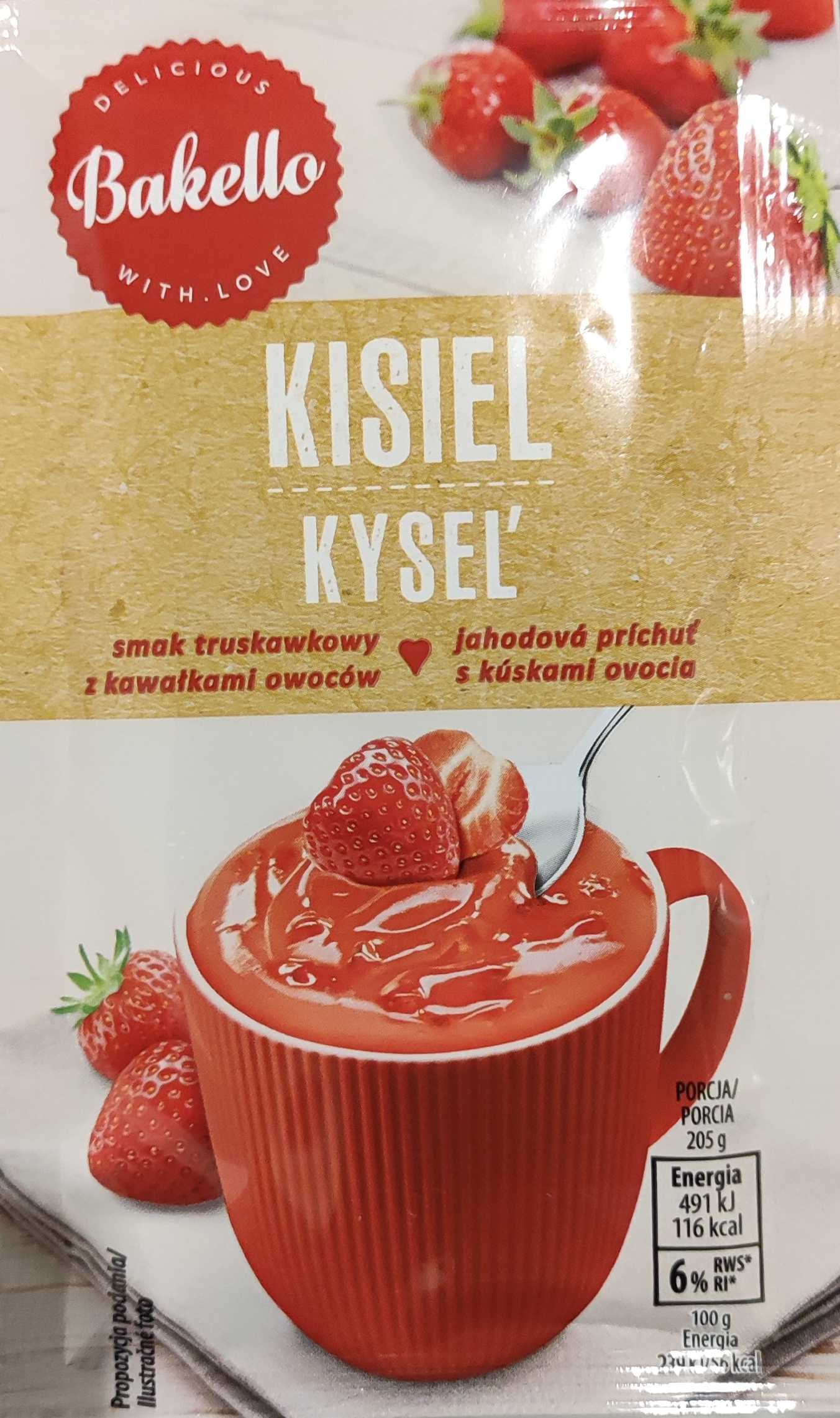 Kisiel w kubku truskawkowy