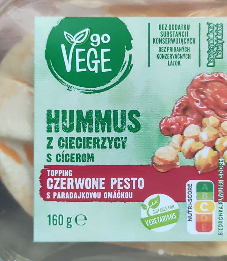 Hummus czerwone pesto