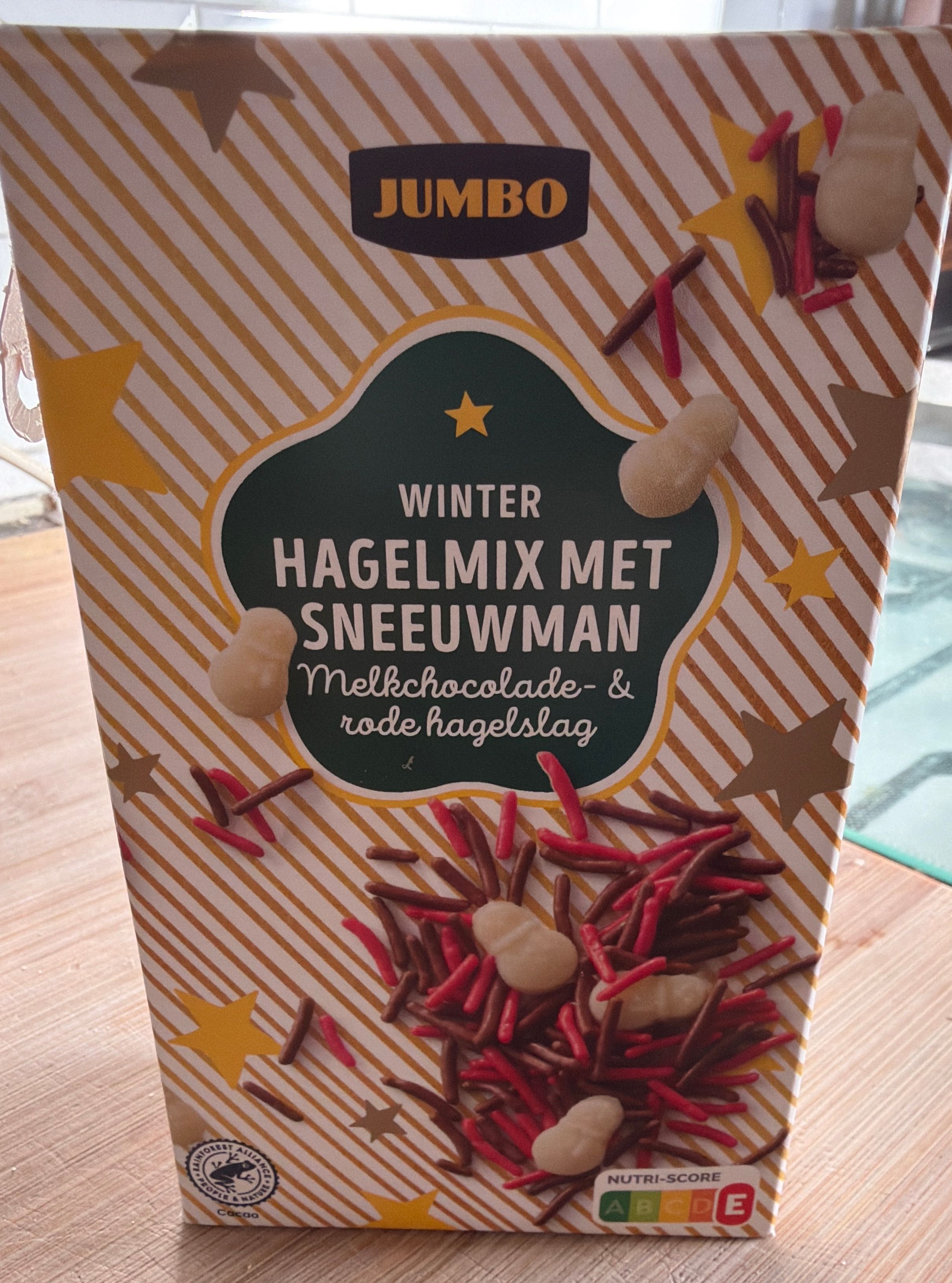 Winter hagelmix met sneeuwman